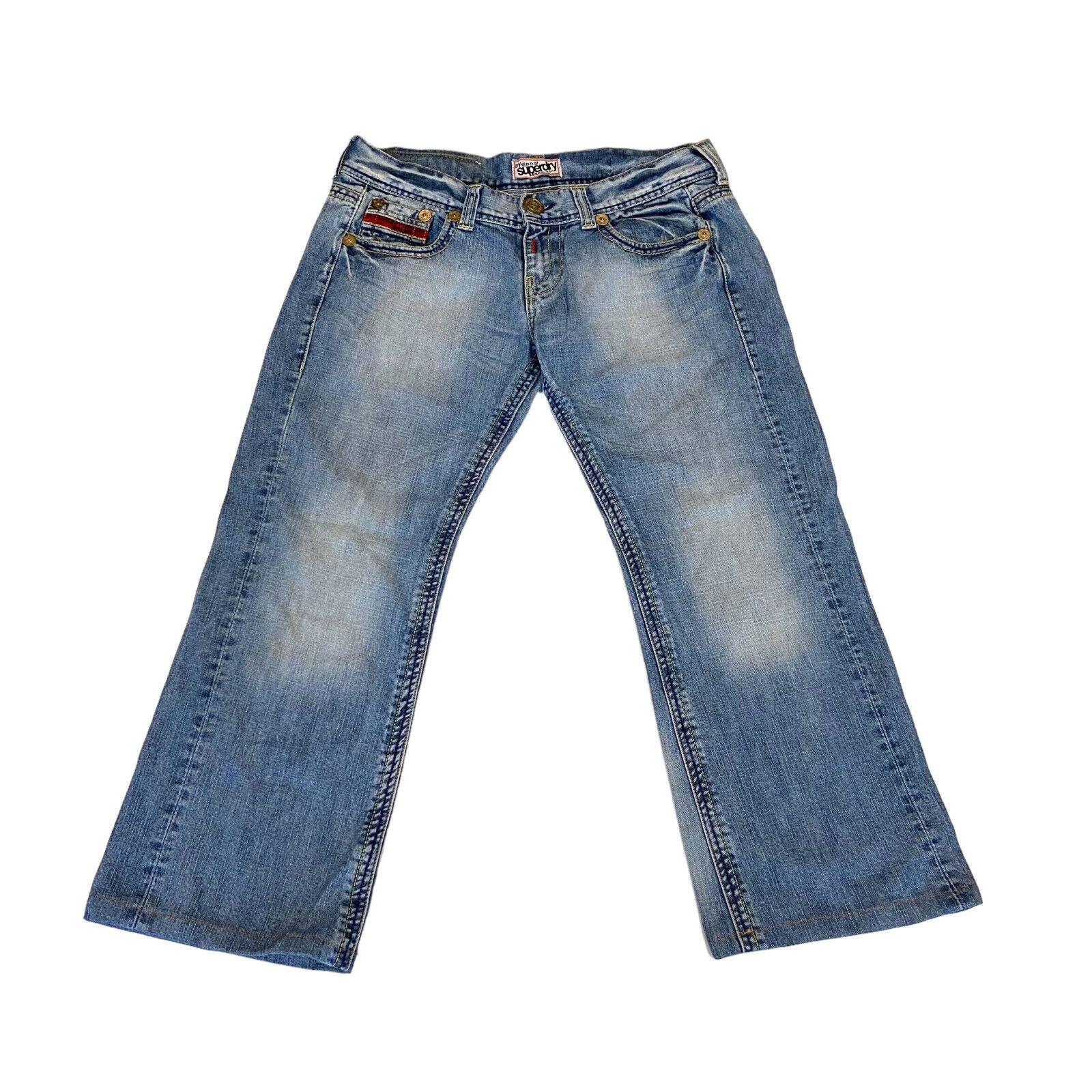 Superdry Womens Blue Jeans Vintage Low Rise Black Label Denim Cropped Designer Graphic Tee – Feel-Good Design · Great Gift For Fans