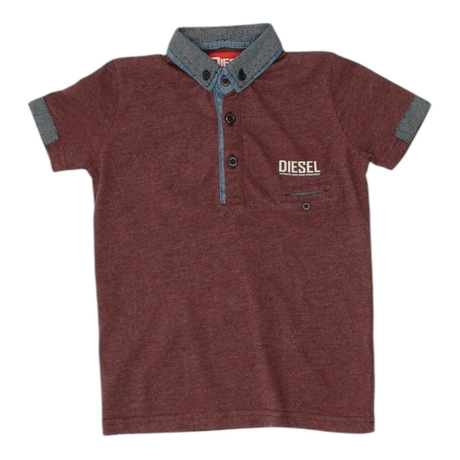 Diesel Kids Polo Shirt Casual Burgundy Boys Designer Short Sleeve Collared VTG Graphic Tee – Cozy Vibes · High-Quality Print