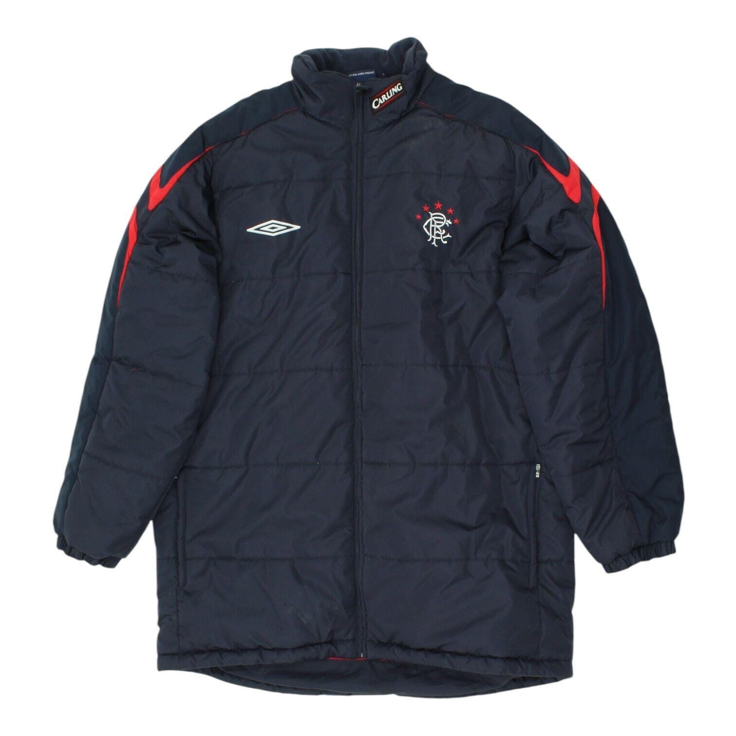 Rangers FC Bench Coat Vintage Umbro Mens Quilted Polyester Jacket Football Graphic Tee – Everyday Comfort · High-Quality Print