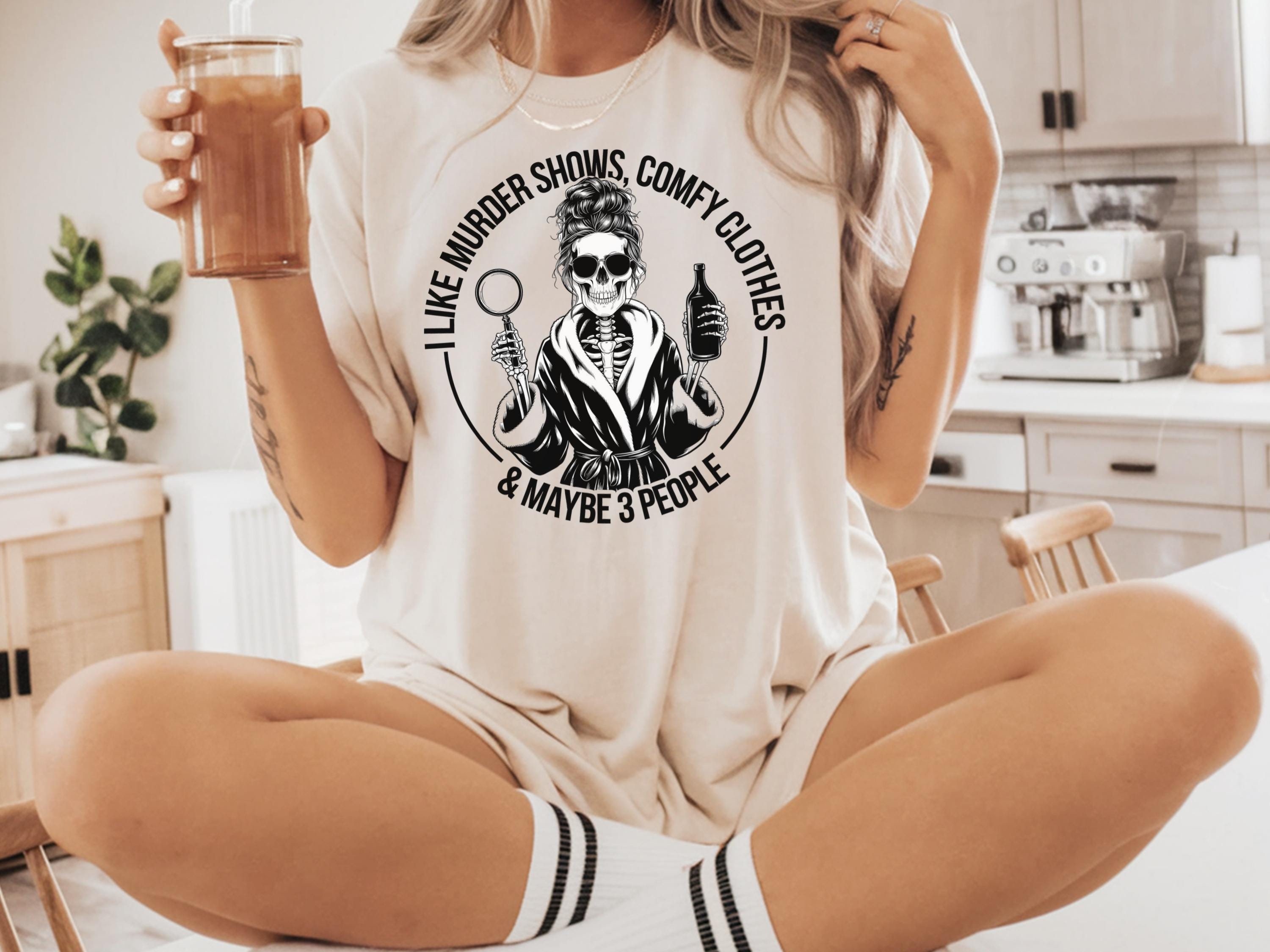 Murder Shows Comfy Clothes Shirt True Crime Junkie Shirt True Crime Shirt Messy Bun True Crime Gift Crime Junkie Shirt Graphic Tee – Fan Favorite · High-Quality Print
