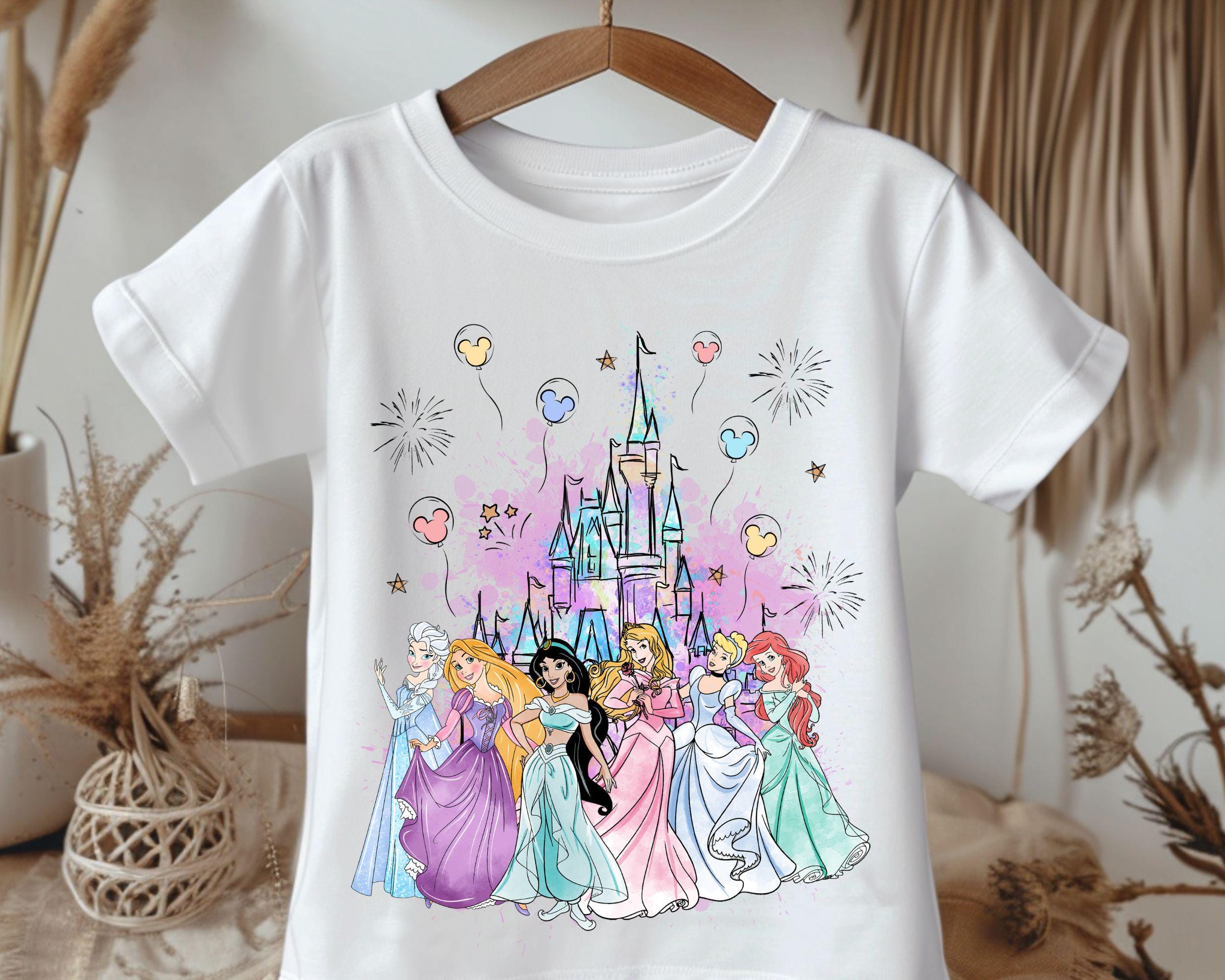 Watercolor Princess Kids T Shirt Disney Princess And Castle Toddler Sweatshirt Mickey Balloons Baby Onesie Disney Princess Trip Tee Sweatshirt – Warm & Stylish · Top Pick For Any Outfit
