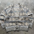 Vintage 90s 3D Knit Coogi Style Grunge Sweater Cardigan Graphic Tee – Aesthetic Look · High-Quality Print