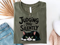 Judging You Silently Shirt Funny Cat Shirt Sarcastic Cat Shirt Cat Mom Gifts Catful Lover Shirt Gift Black Cat Gifted Tee Graphic Tee – Aesthetic Look · High-Quality Print