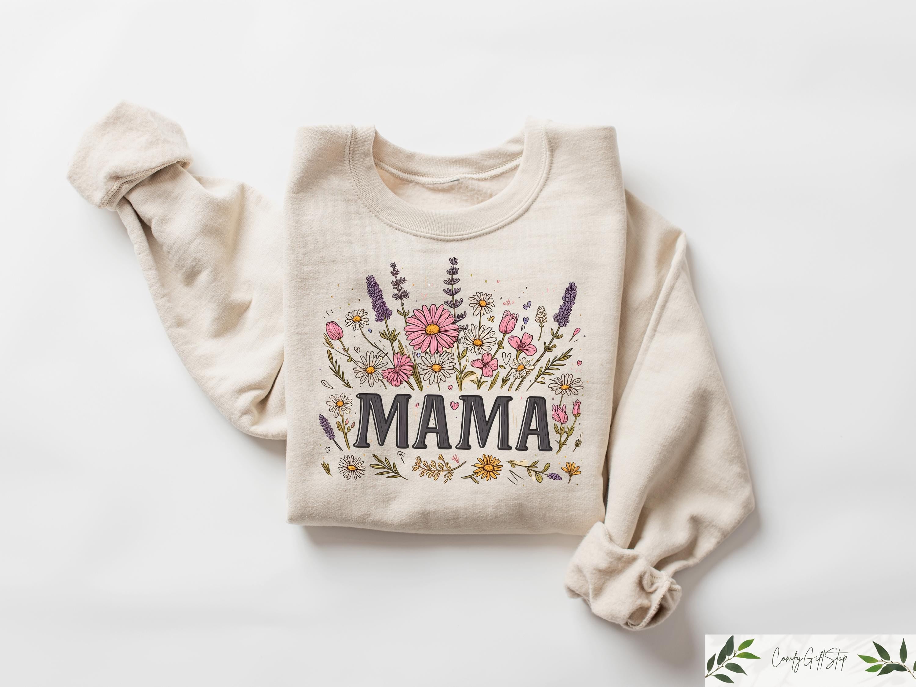 Mama Sweatshirt Wildflowers Mama T shirt Retro Mother39s Day Shirt Floral Mom Gift Cute Mothers Day Outfit New Mom Crewneck Sweatshirt – Everyday Comfort · Trending Graphic Apparel