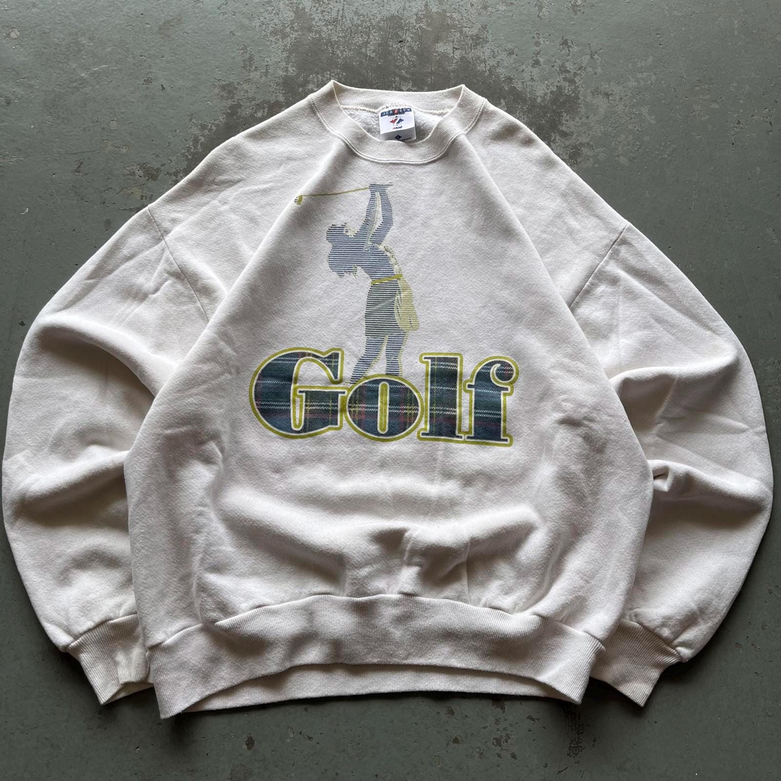 Vintage 90s Golf Sports White Plaid Grunge Sweatshirt Sweatshirt – Everyday Comfort · Trending Graphic Apparel