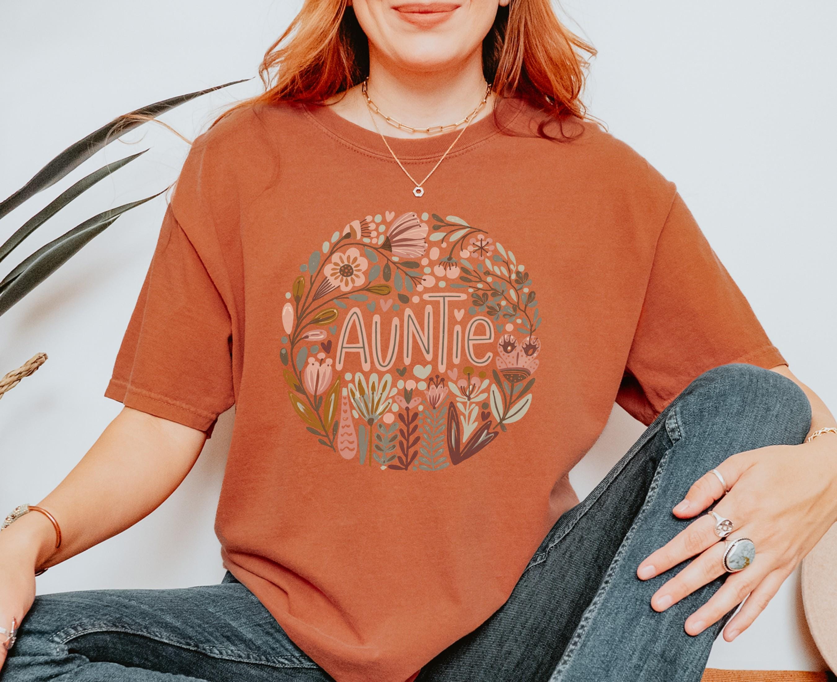 Boho AUNTIE T shirt Flower Lover Shirt Boho Aesthetic Gift for Cool Aunt Mother39s Day Tee Great Aunt Shirt Graphic Tee – Warm & Stylish · Trending Graphic Apparel