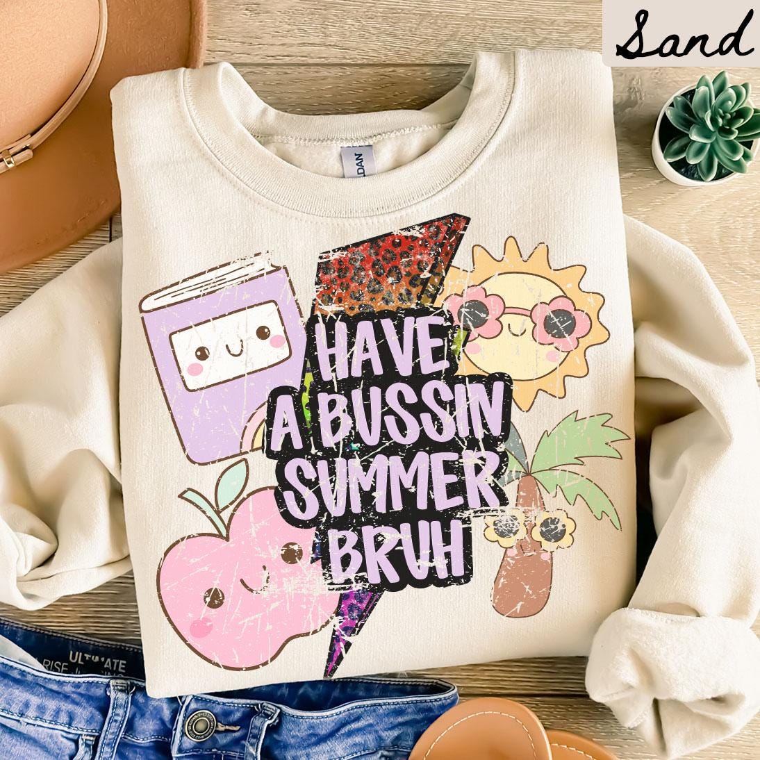 Have A Bussin Summer Sweatshirt Last Day of School Teacher Summer Crewneck Summer Break Shirts End of School Year Sweatshirt – Premium Graphic · Must-Have Style