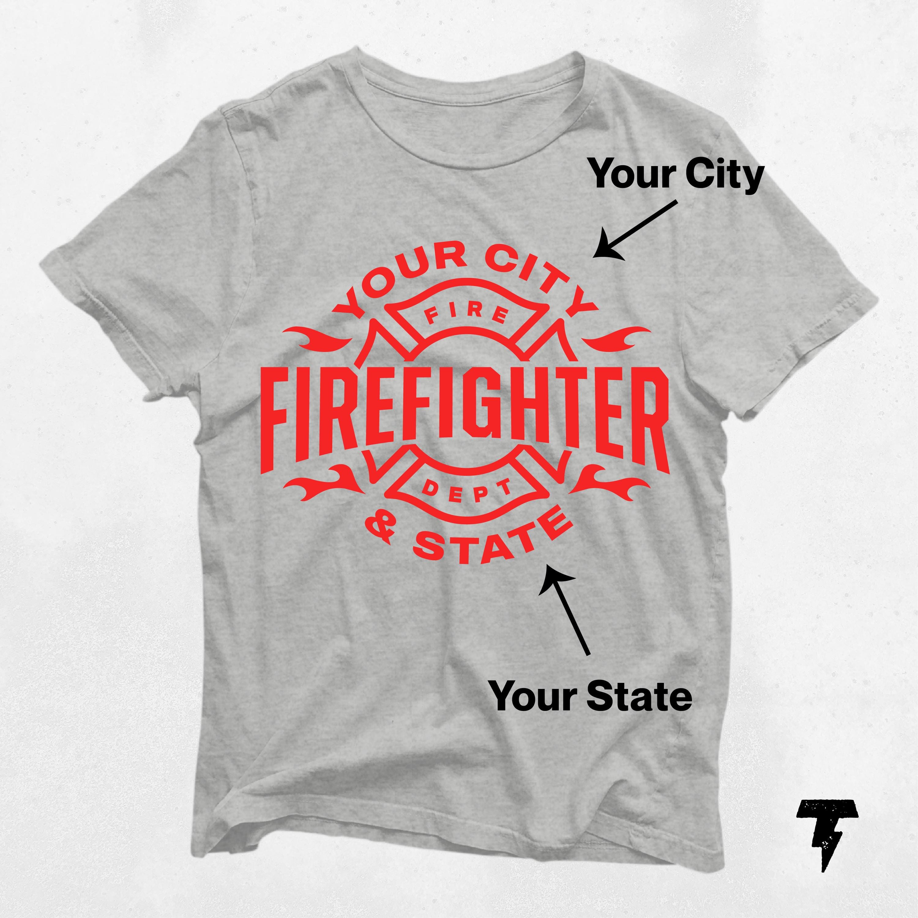 Personalized Firefighter Shirt Customized Fire Station Tee for Men Women Unique Fireman Gift Graphic Tee – Soft Feel · Trending Graphic Apparel