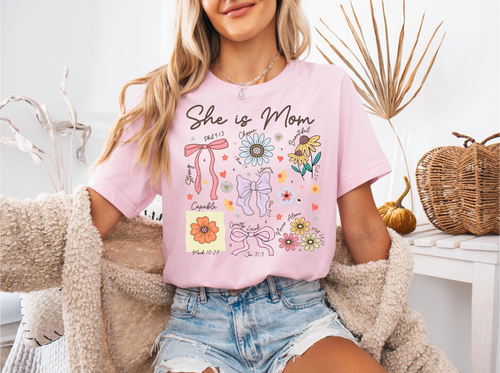 She is Mom Shirt Christian Mom Shirt She is Mom Shirt Mom Bible Verse ShirtCute Mom ShirtMother39s Day Gift Religious Giftwomen shirt Graphic Tee – Fan Favorite · Perfect For Daily Wear