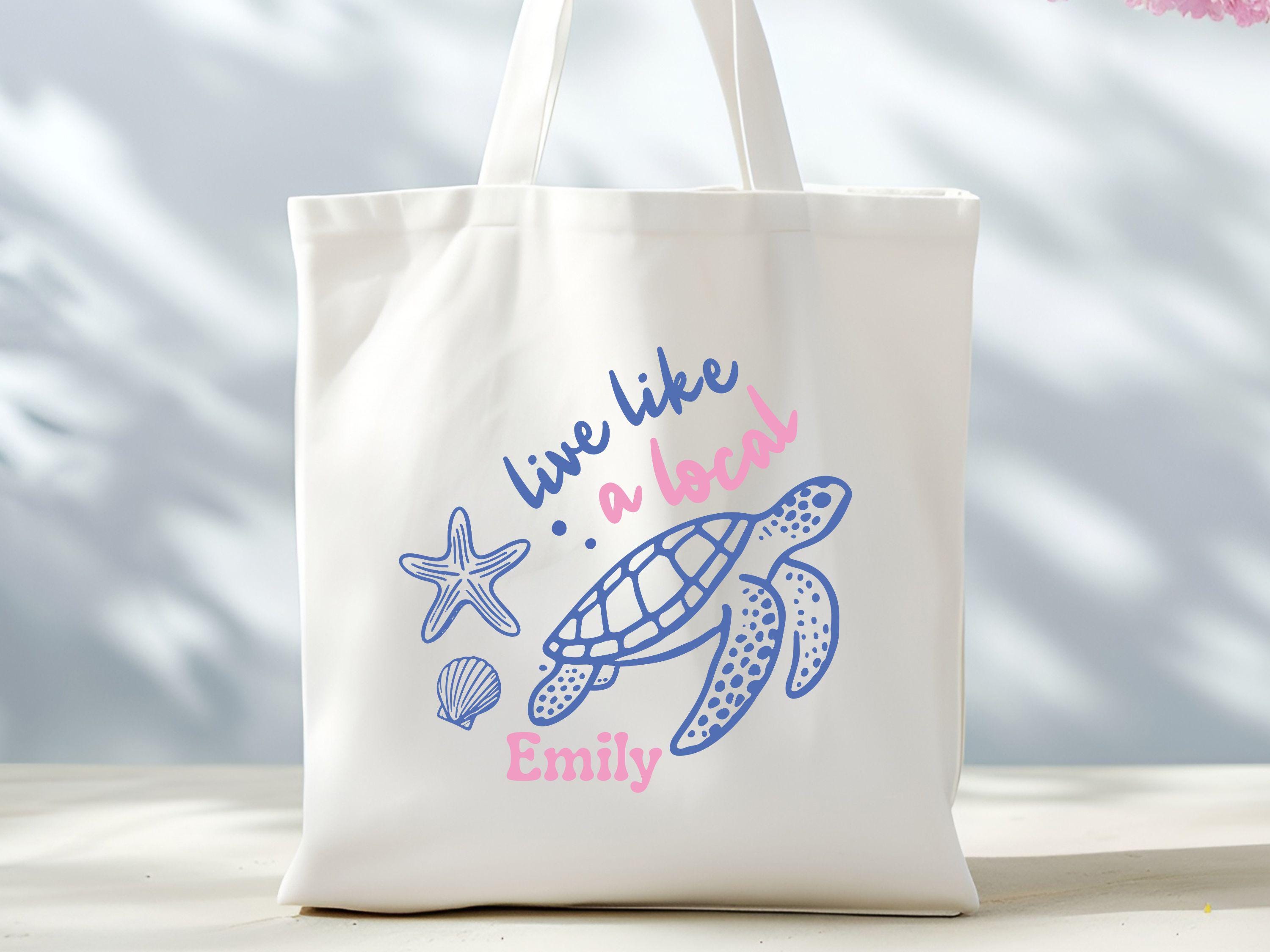 Live Like a Local Turtle Tote Bag Beach Bag for Ocean Lovers Sea Life Enthusiasts Sea Turtle Tote Bag Cute Turtle Bag Animal Lover Gift Tote Bag – Bold Style · Perfect For Daily Wear