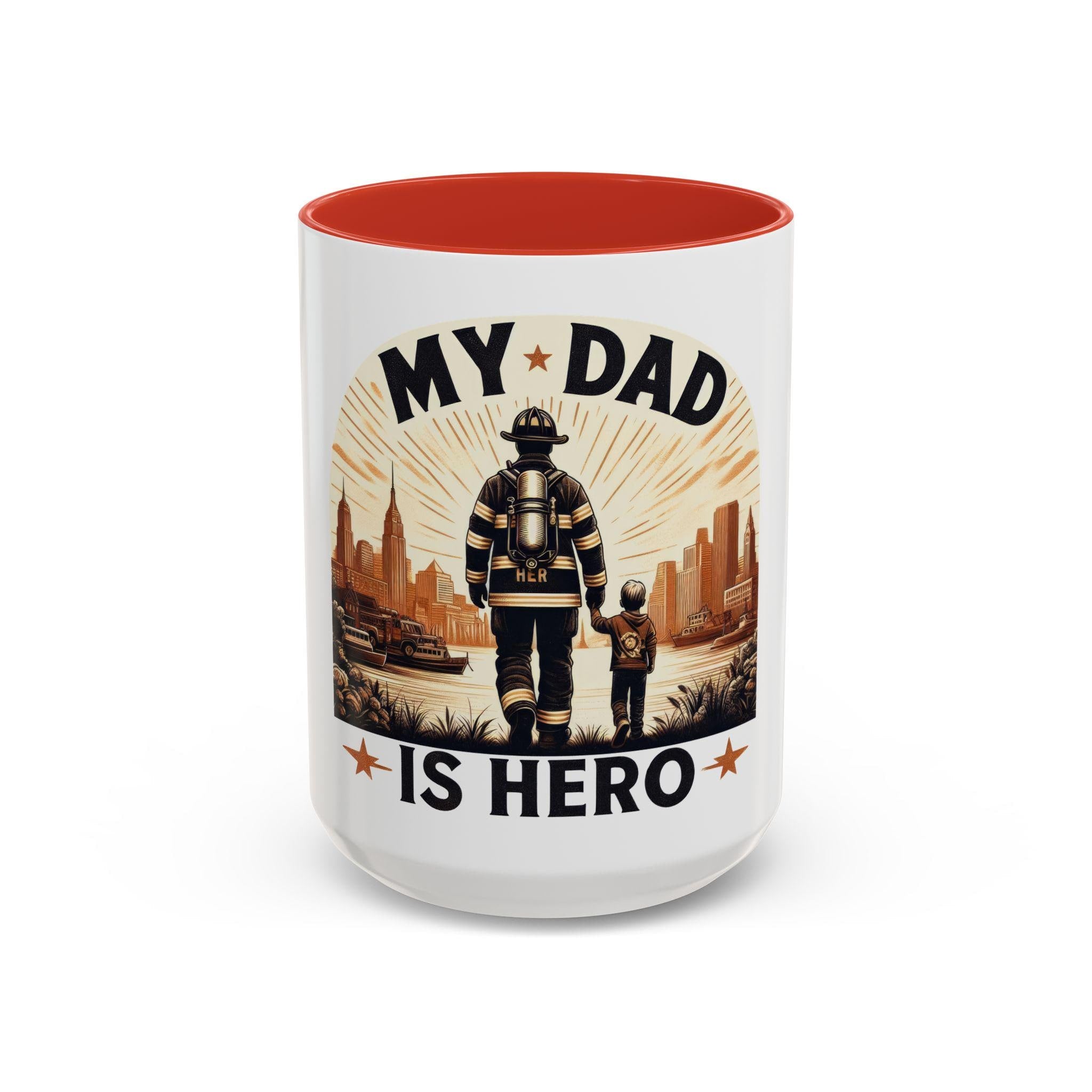 Hero Dad Coffee Mug Firefighter Gift Fathers Day Cup Daddy Mug Gift For Dad Inspirational Mug Dad Appreciation My Dad Is Hero Graphic Tee – Bold Style · Must-Have Style