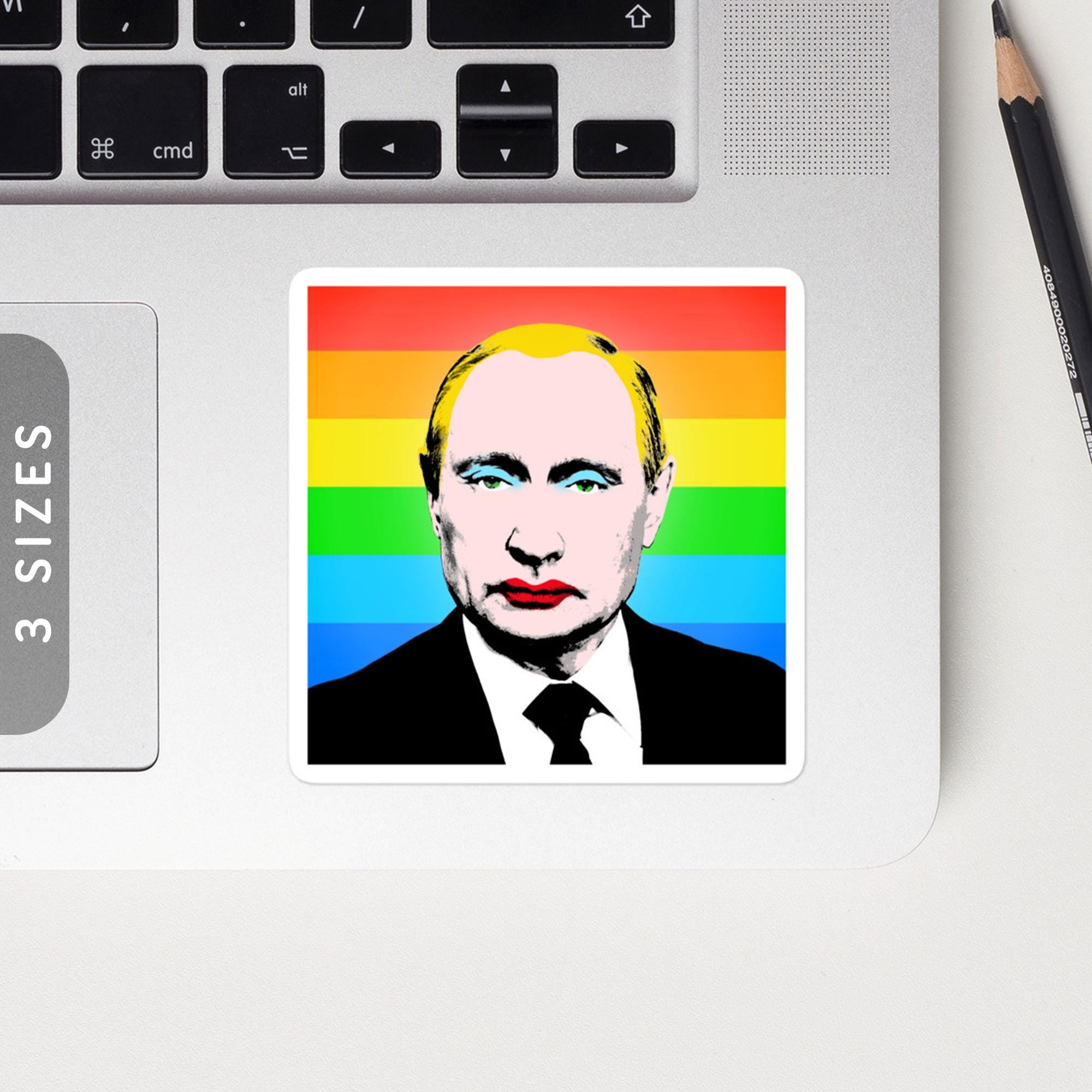 Vladimir Putin39s Pride Stickers Bubble Free Vinyl Stickers LGBTQ Rainbow Stickers Gift for Pride Pride Putin Stickers Graphic Tee – Cozy Vibes · Trending Graphic Apparel