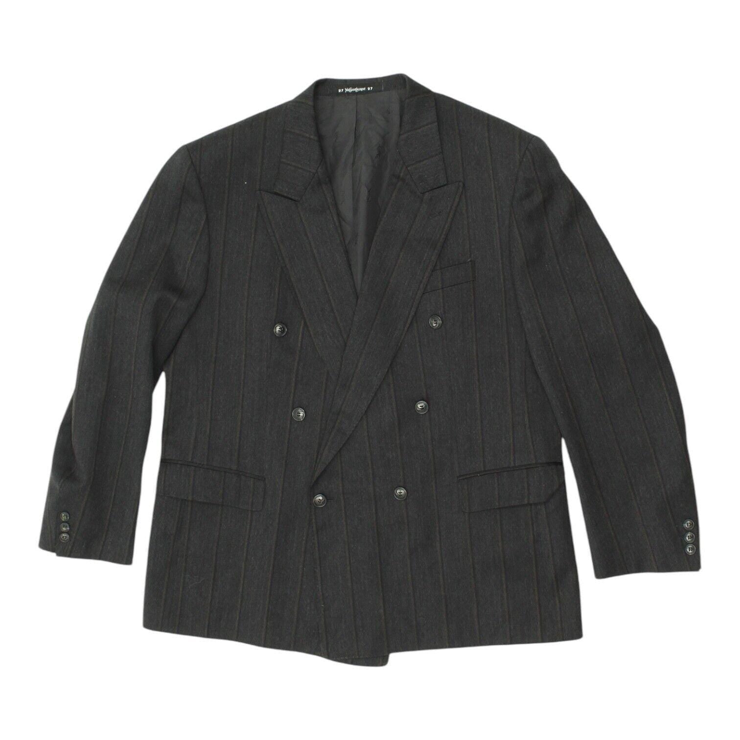 Yves Saint Laurent Blazer Jacket Vintage Mens Grey Designer Double Breasted Graphic Tee – Warm & Stylish · Great Gift For Fans
