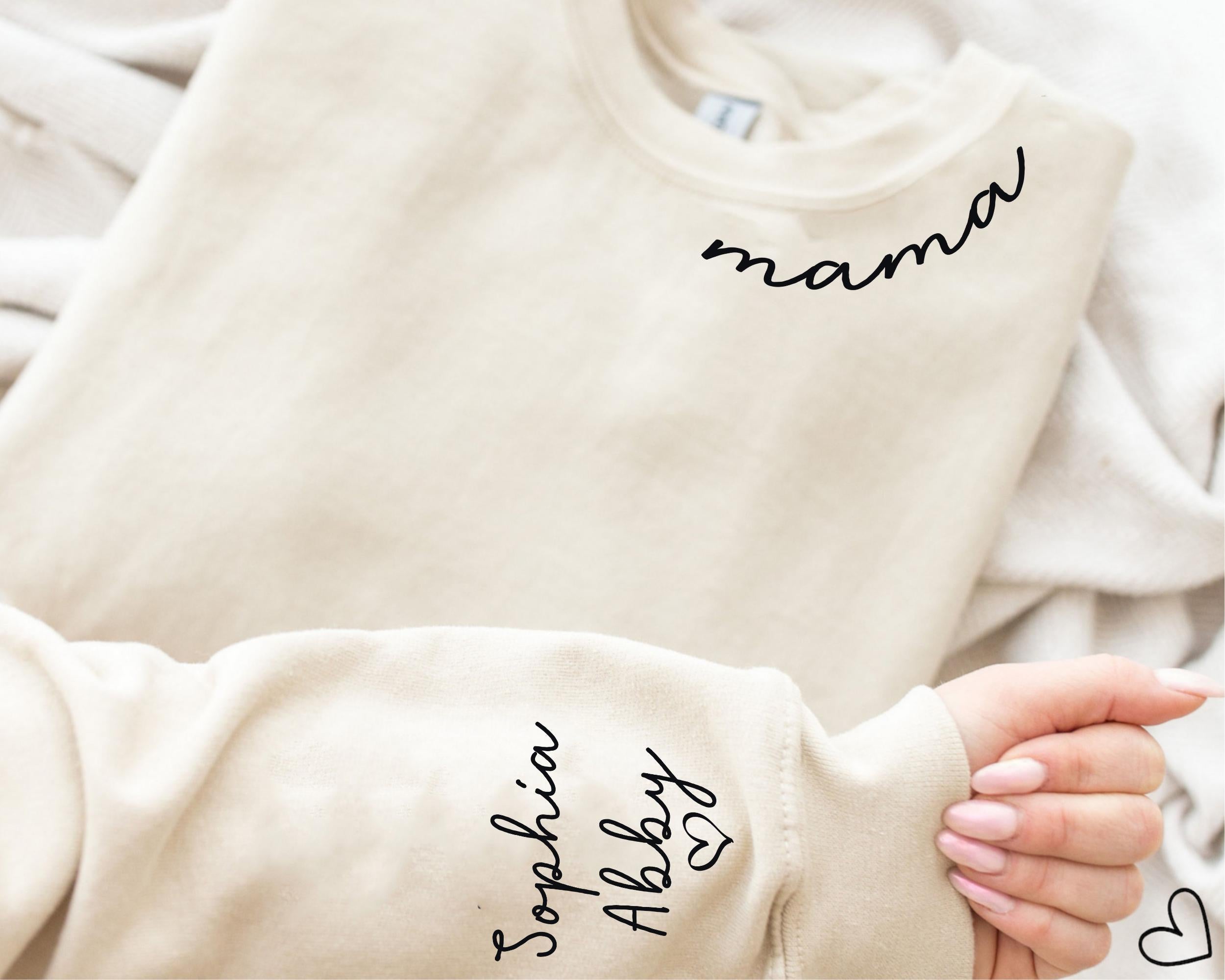 Personalized Mama Sweatshirt with Kid Names on Sleeve Mothers Day Gift New Mom Gift Cool Mom Sweater Cool Mom Gift Sweater Sweatshirt – Everyday Comfort · Top Pick For Any Outfit