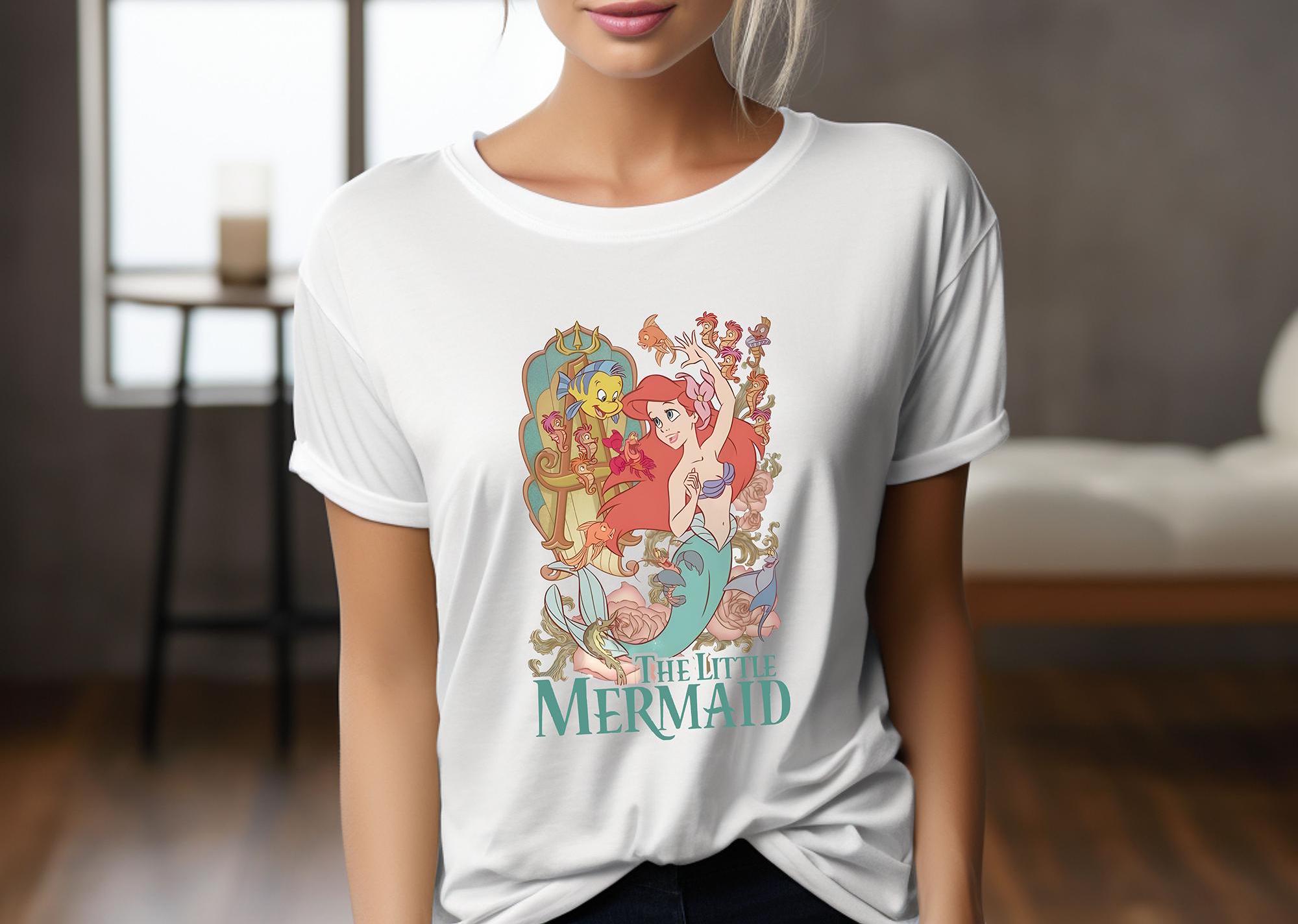 Disney Little Mermaid T shirt Ariel and Friends Shirt Disney Princess Tee for Family Matching Outfit Perfect Disney Gift for Mermaid Lovers Graphic Tee – Warm & Stylish · High-Quality Print