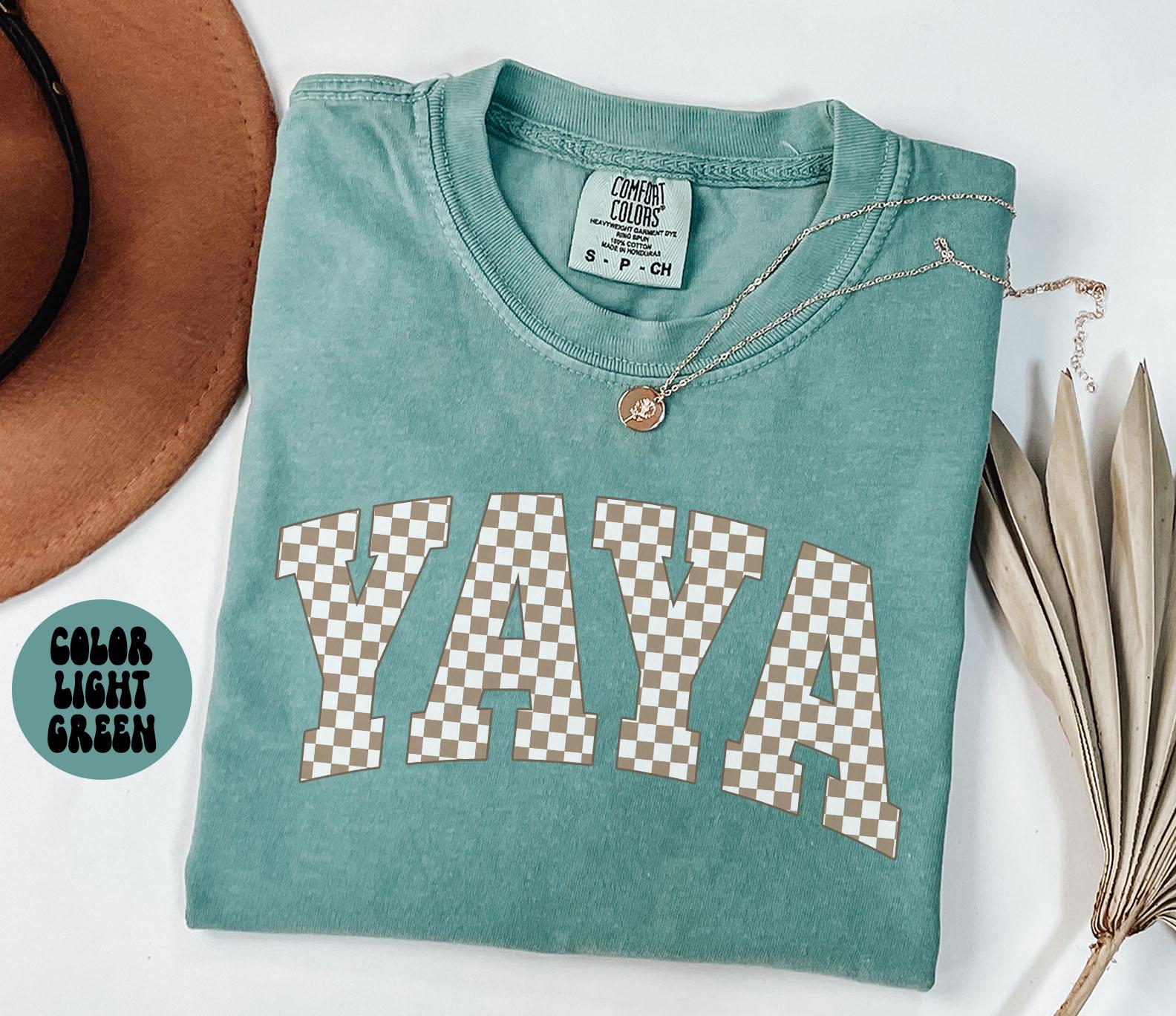 Yaya Shirt Mother39s Day Gifts Yaya Tees Yaya Gifts Checkered Yaya Tshirts Graphic Tee – Soft Feel · Trending Graphic Apparel