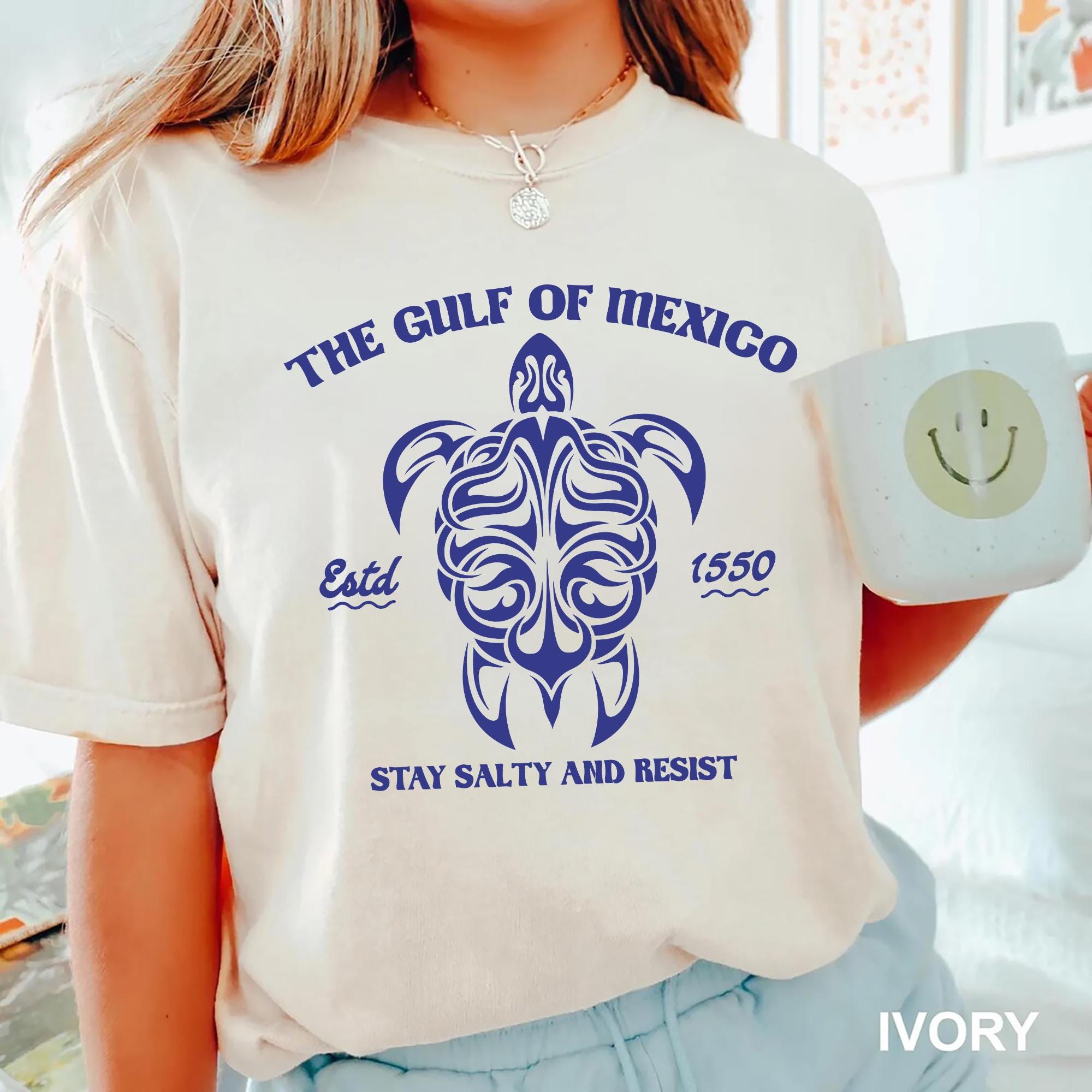 Gulf of Mexico Stay Salty Shirt Resistance Turtle Tee Anti Trump Shirt Democrat Political Shirt Progressive Gift Coastal Ocean Activism Tee Graphic Tee – Premium Graphic · Top Pick For Any Outfit