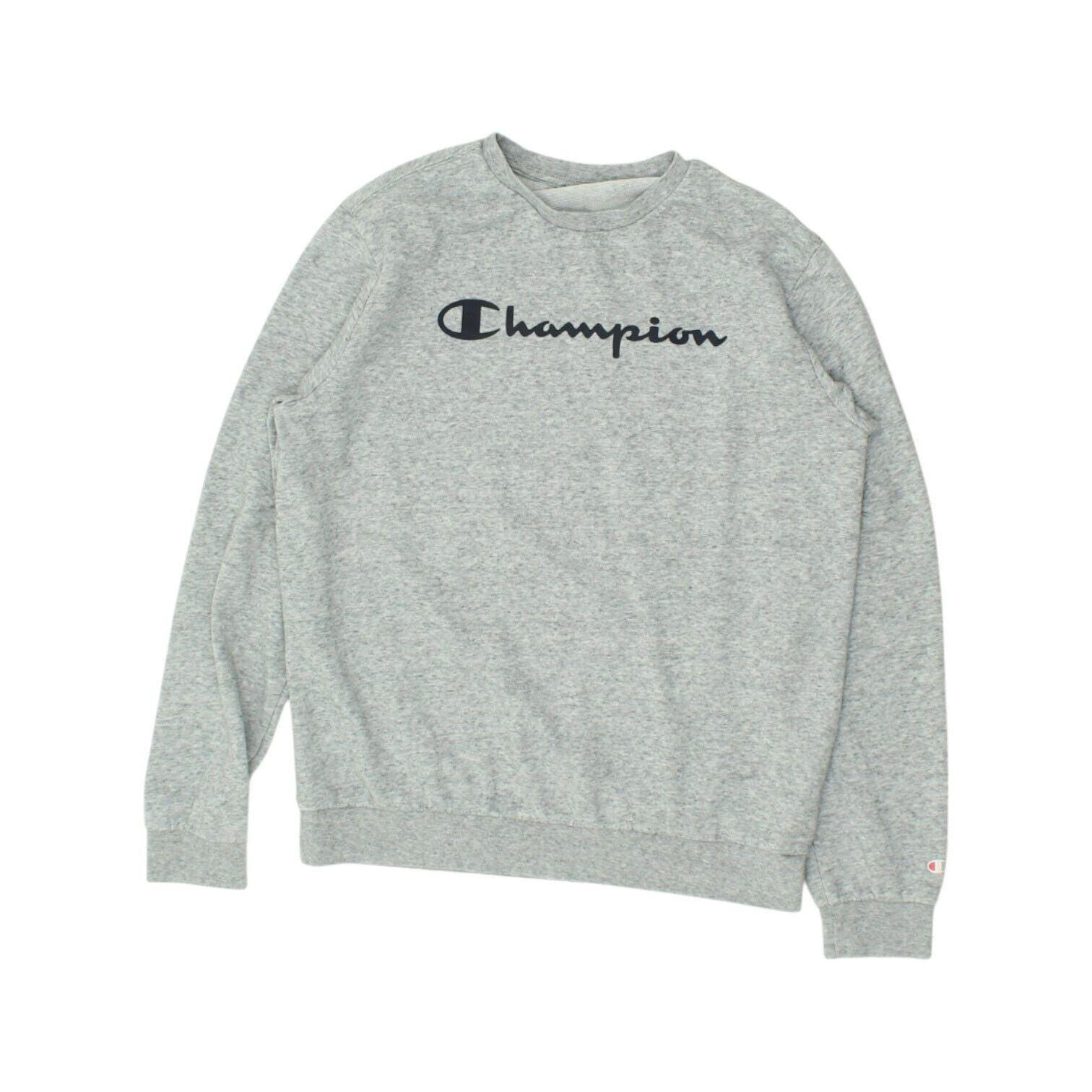 Champion Mens Grey Sweatshirt Vintage Designer Crew Neck Casual Sports Logo Sweatshirt – Premium Graphic · Must-Have Style