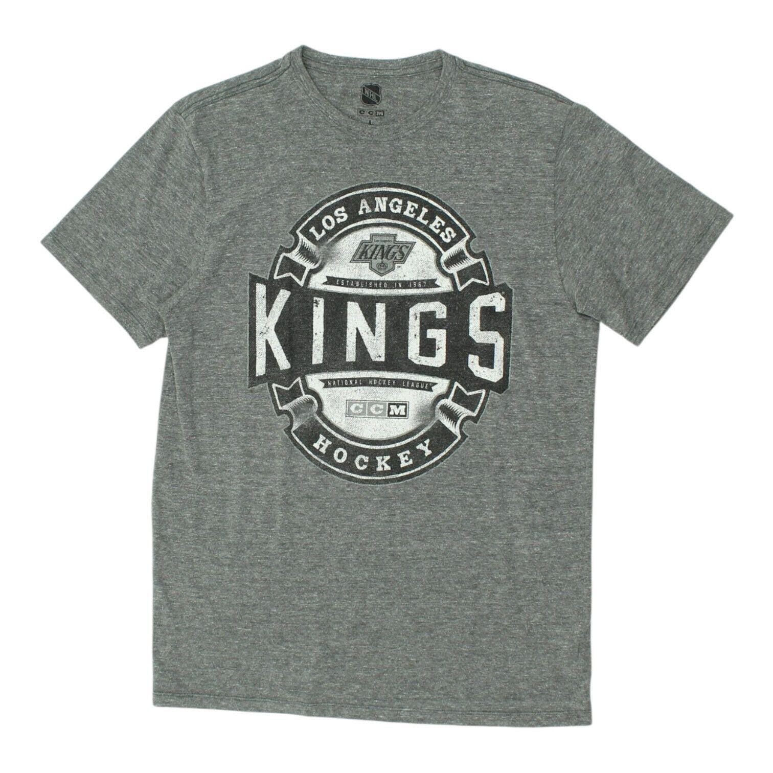 Los Angeles Kings Tshirt NHL Ice Hockey Mens Grey Crew Neck Logo Short Sleeve Graphic Tee – Everyday Comfort · Top Pick For Any Outfit