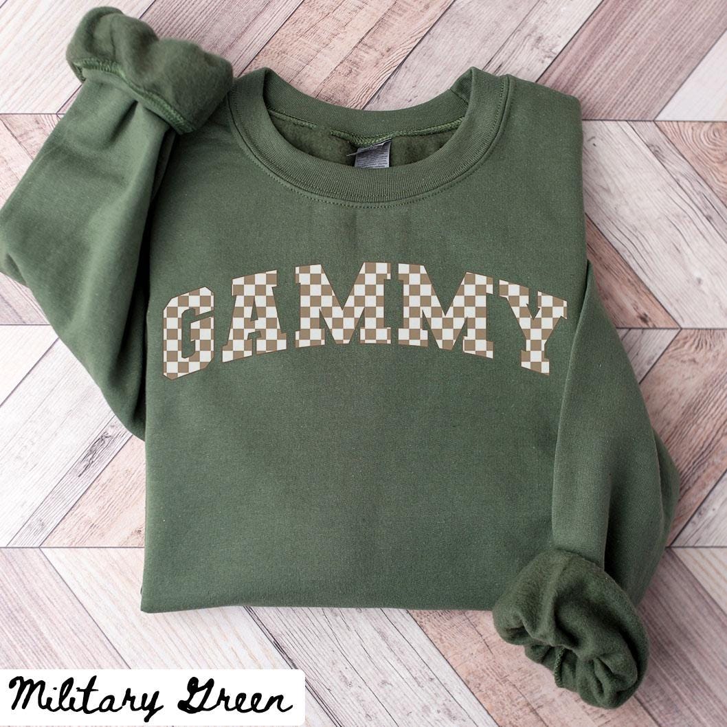 Gammy Sweatshirt Mother39s Day Gifts Gammy Crewneck Gammy Shirts Gammy Gifts Checkered Sweatshirt – Cozy Vibes · Top Pick For Any Outfit