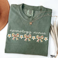Neuro Nurse Shirt Neurology Tee Neuro Intensive Care Unit Neurological Neuro ICU RN NP Flower Bow Neuroscience Gift Graphic Tee – Warm & Stylish · High-Quality Print