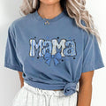 Mama Shirt Unique Mothers Day Gift Blue Bow Mom Tee Aesthetic Chinoiserie Shirt Cute Gift for Her Mama T shirt Graphic Tee – Everyday Comfort · Top Pick For Any Outfit
