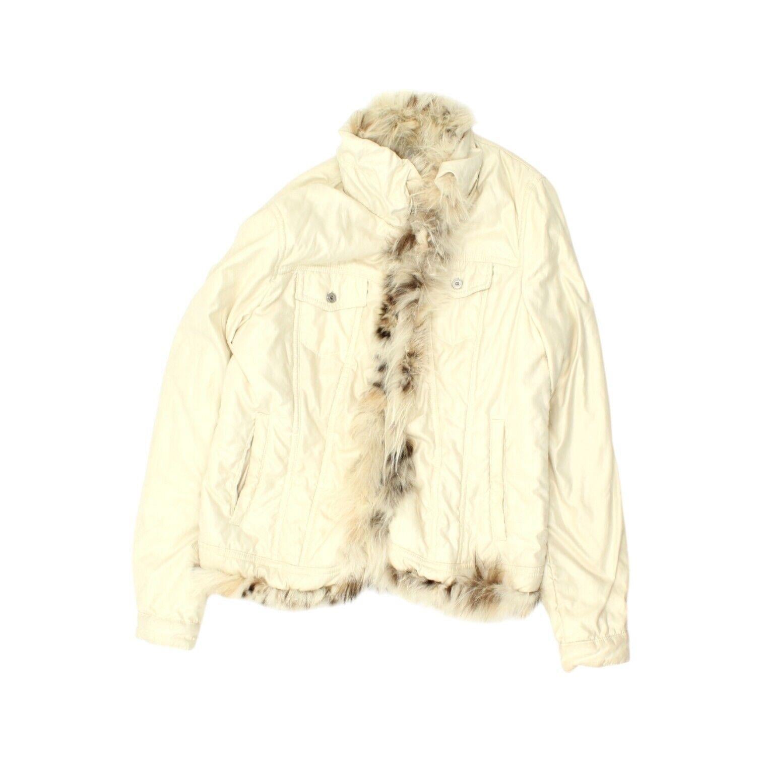 Byblos Blu Quilted Jacket Vintage Womens Beige Fur Trim Designer Outerwear Graphic Tee – Easygoing Wear · Top Pick For Any Outfit