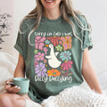 Sorry I39m Late I Was Dilly Dallying Goose Shirt Funny Goose Tee Sarcastic Animal Humor Shirt Boho Floral Mama Tee Unique Mothers Day Gift Graphic Tee – Cozy Vibes · Top Pick For Any Outfit