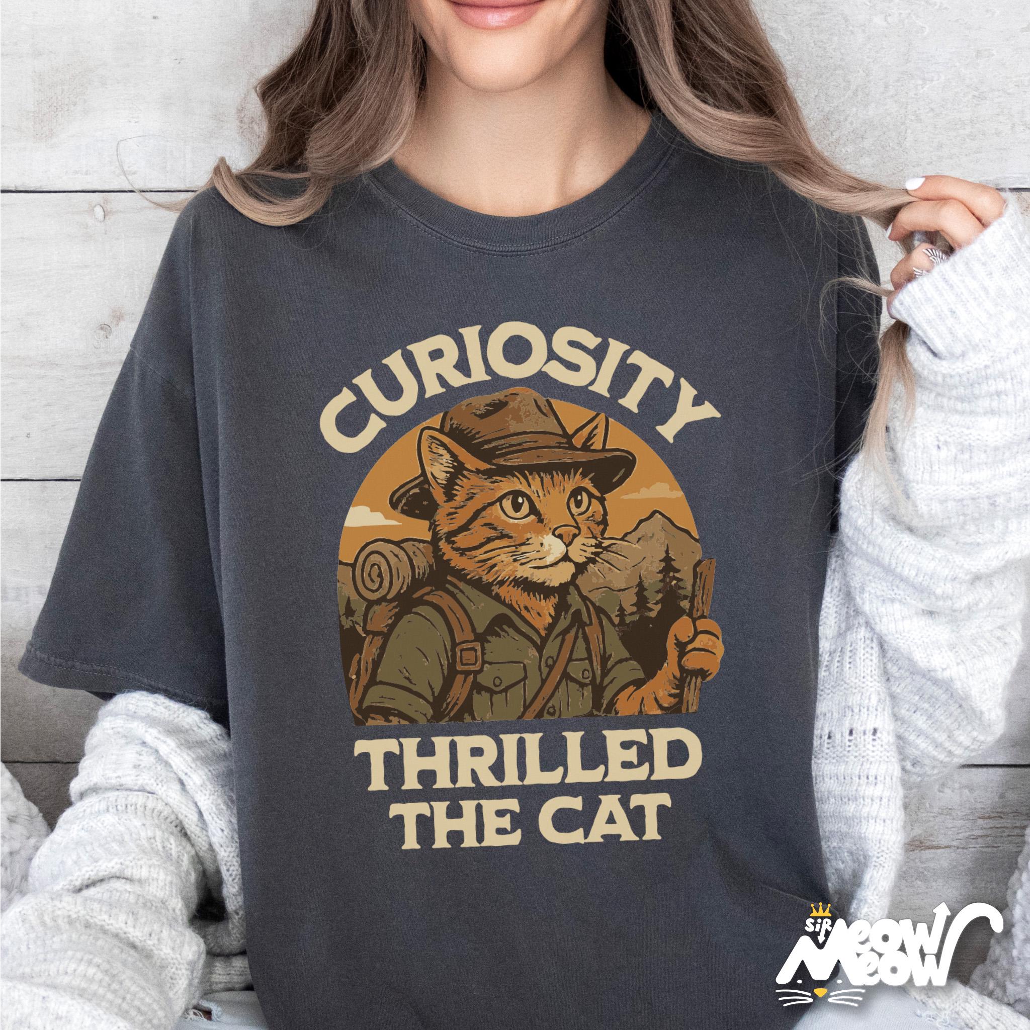 Curiosity Thrilled the Cat Shirt Adventure Cat Hiking Tee for Cat Lovers Funny Nature Shirt Graphic Tee – Feel-Good Design · Great Gift For Fans