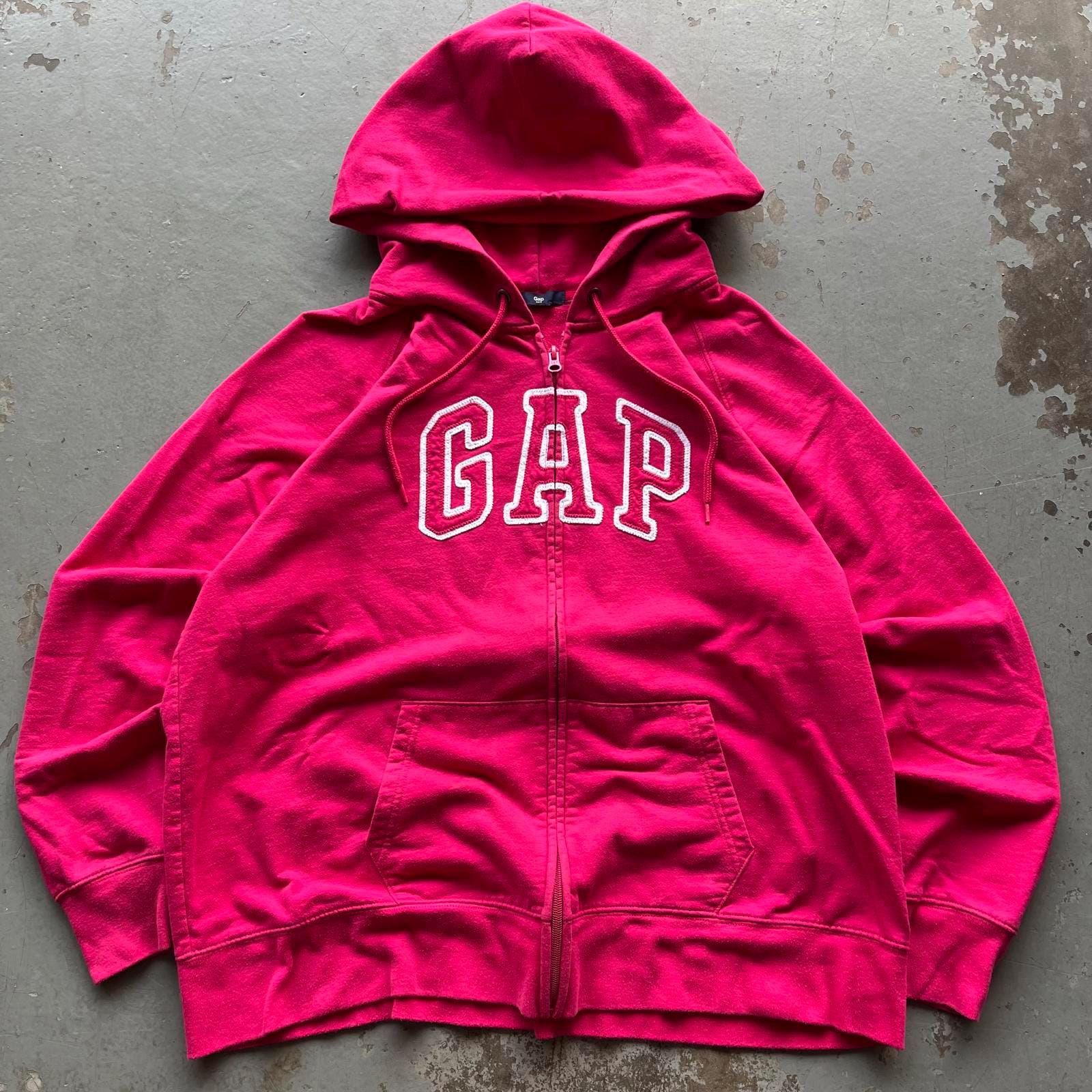 Vintage Y2K Pink Gap Grunge Full Zip Hoodie Hoodie – Easygoing Wear · Top Pick For Any Outfit
