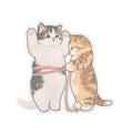 Kiss Cut Stickers Playful Cat Illustration Cute Cats Measuring Each Other Whimsical Pet Art for Cat Lovers Graphic Tee – Easygoing Wear · Must-Have Style