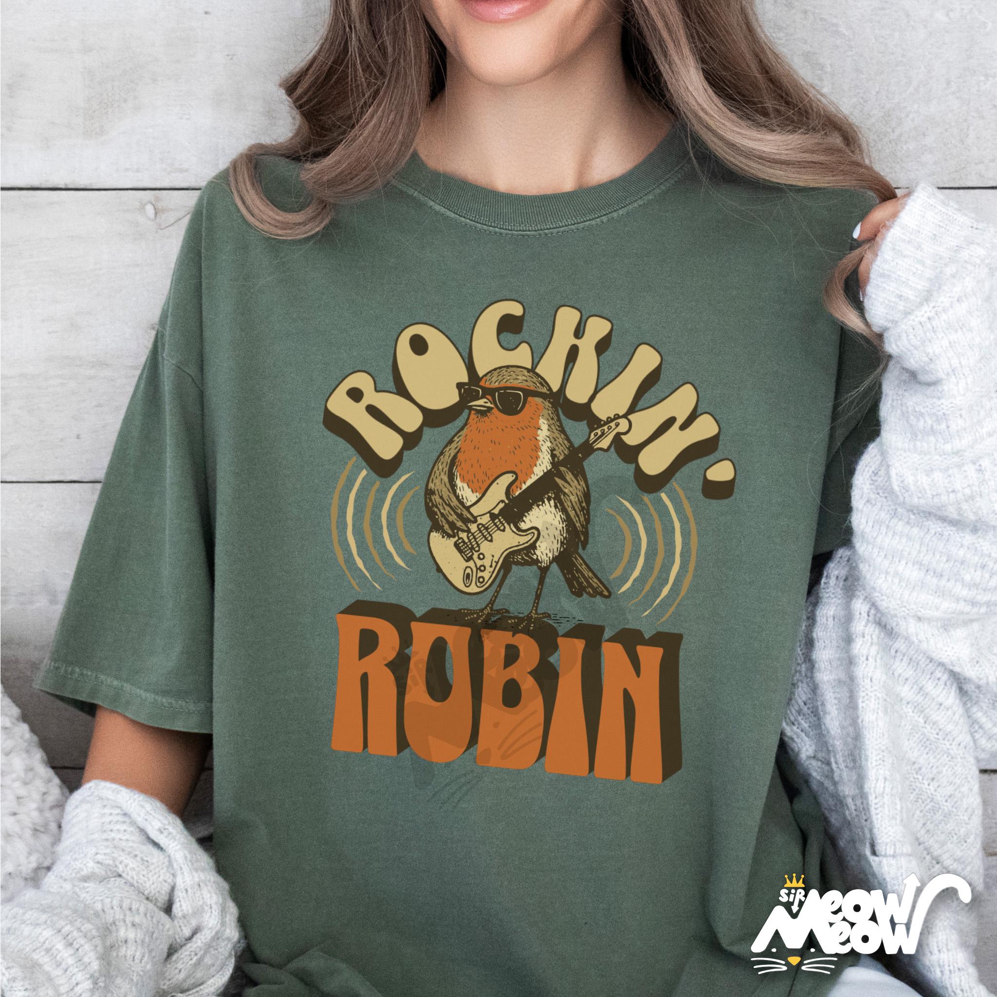 Rockin39 Robin Shirt Retro Bird Graphic Tee Funny Music Lover Gift Vintage Style Wildlife Shirt Unisex Graphic Tee – Feel-Good Design · Great Gift For Fans