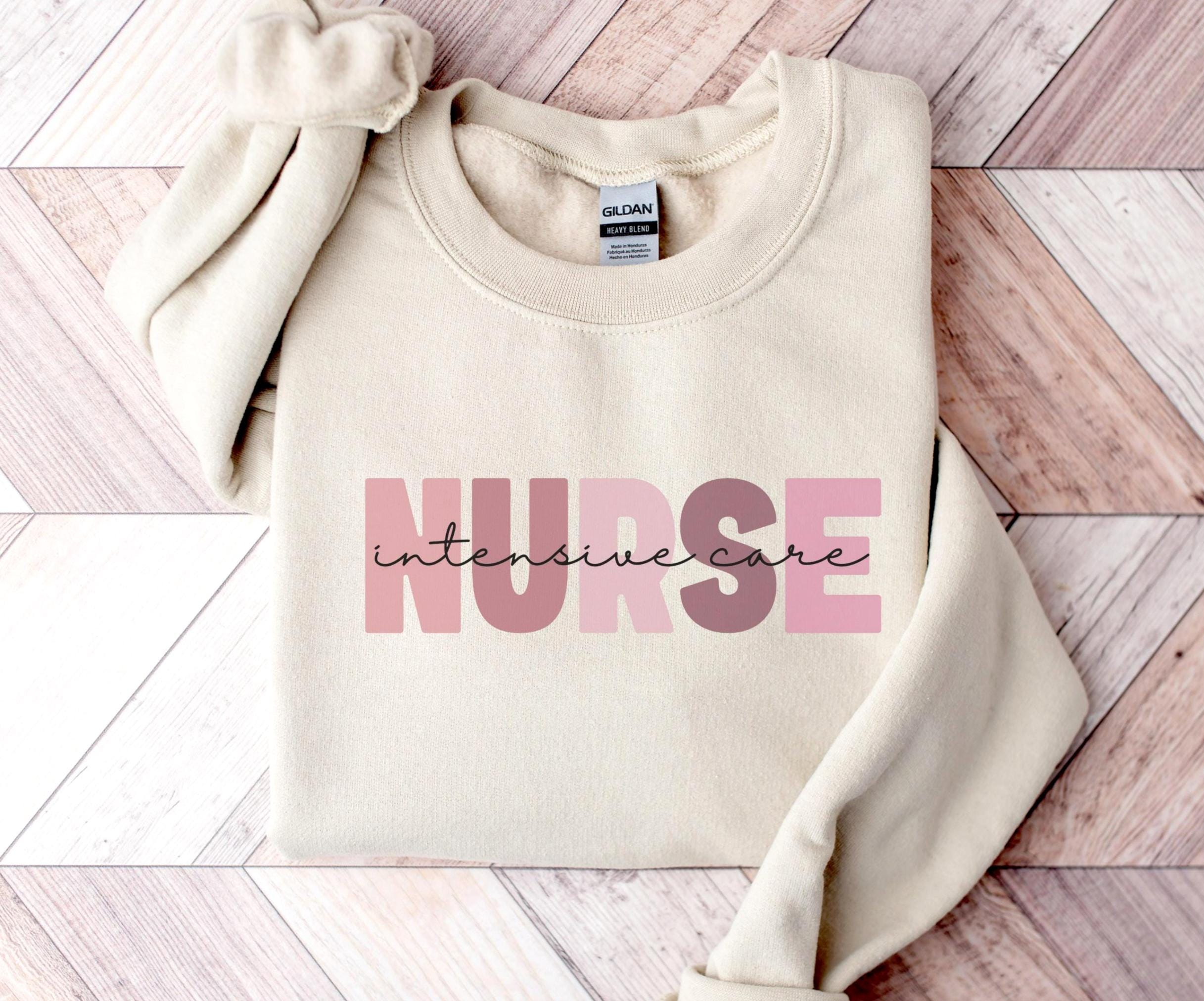 Nurse Sweatshirt INTENSIVE Care Nurse Shirt ICU Nurse Appreciation Week GIft RN Gift New Nurse Graduation Gift Idea Sweatshirt – Feel-Good Design · Top Pick For Any Outfit