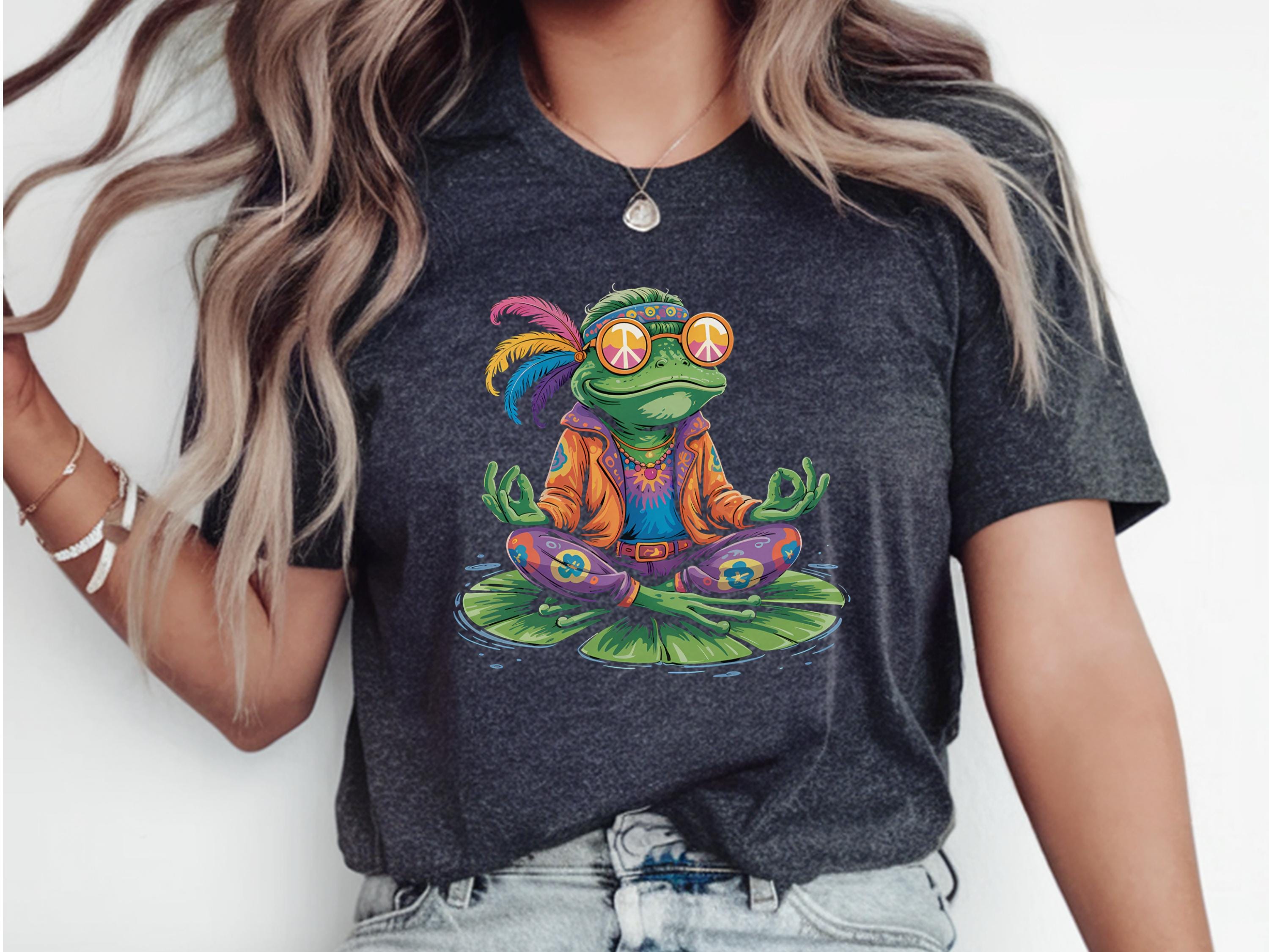 Psychedelic Frog Shirt Hippie Yoga Frog Shirt Hippy Frog Shirt Meditating Frog Shirt Bohemian Frog Gift Cute Hippie Frog Graphic Tee – Everyday Comfort · Trending Graphic Apparel