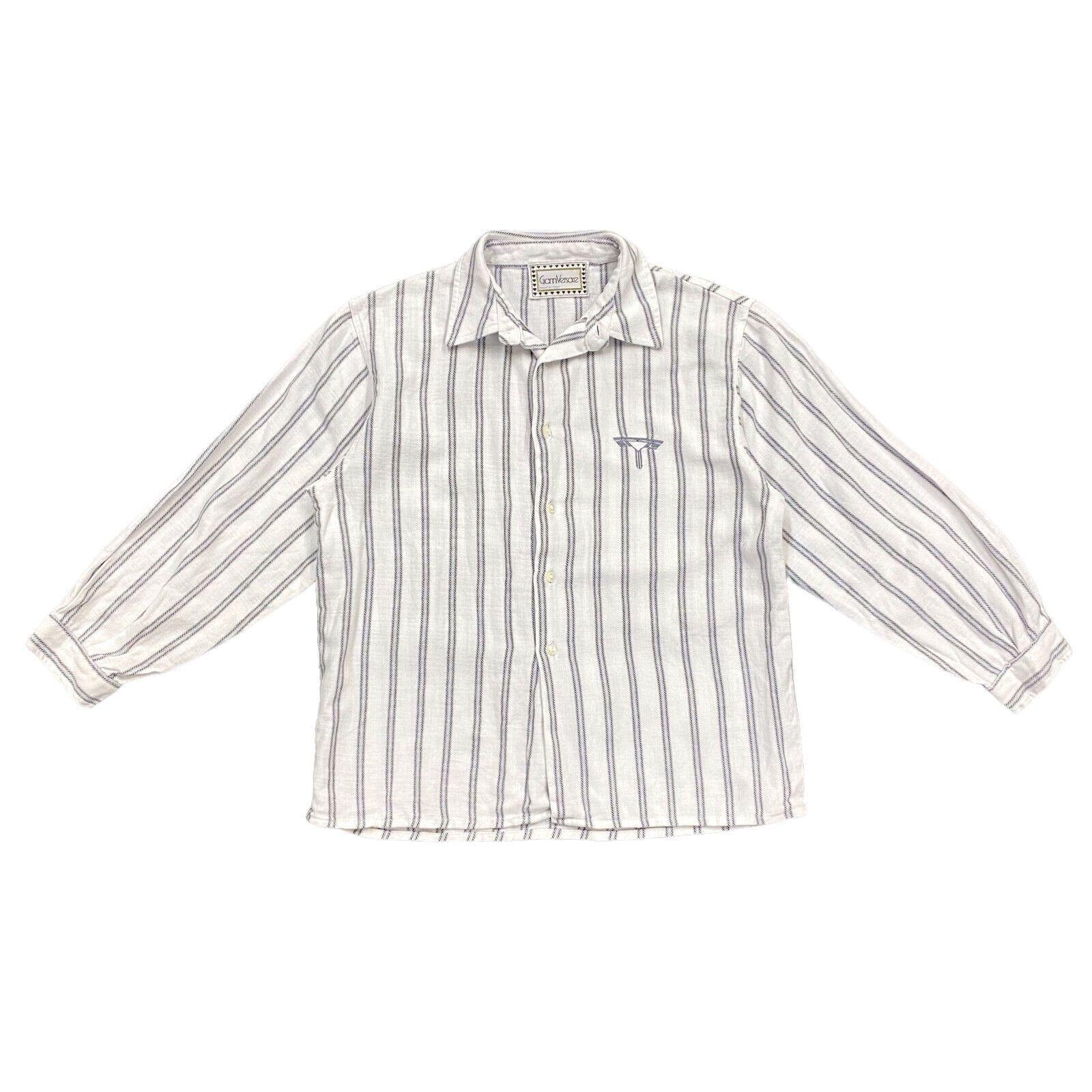 Gianni Versace Kids Shirt Vintage Boys Luxury Designer Striped White Button Up Graphic Tee – Easygoing Wear · Trending Graphic Apparel