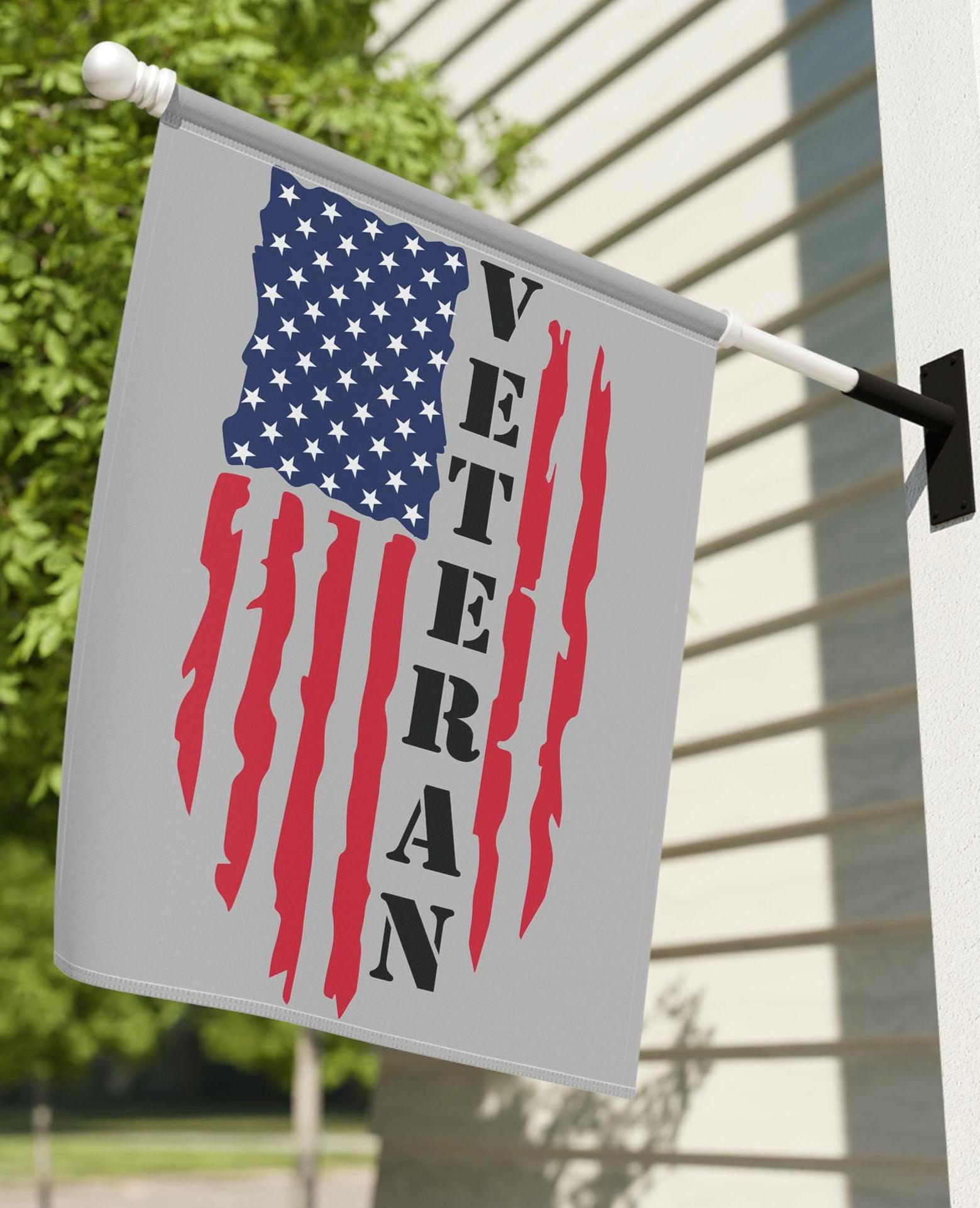 Military Veteran House Banner Patriotic Yard Decor 4th of July Flag Memorial Day Decoration Housewarming Gift American Flag Home Decor Graphic Tee – Feel-Good Design · Must-Have Style