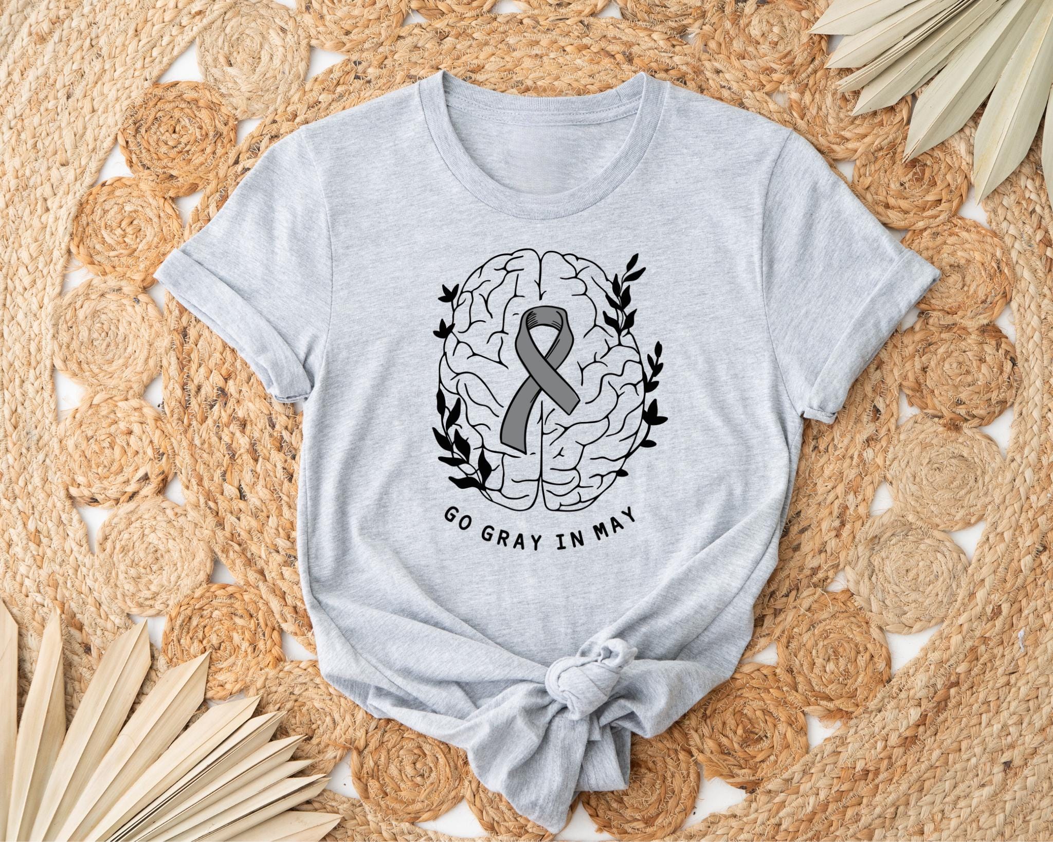 Go Gray In May shirt Brain Cancer shirtMay Support awarenessGrey Ribbon ShirtBrain Tumor Awareness shirt Gray ribbon shirt Women shirt Graphic Tee – Premium Graphic · Must-Have Style