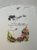Vintage 1990s 90s Wedding Marriage Certificate Document Graphic T Shirt L NEW Graphic Tee – Feel-Good Design · Great Gift For Fans
