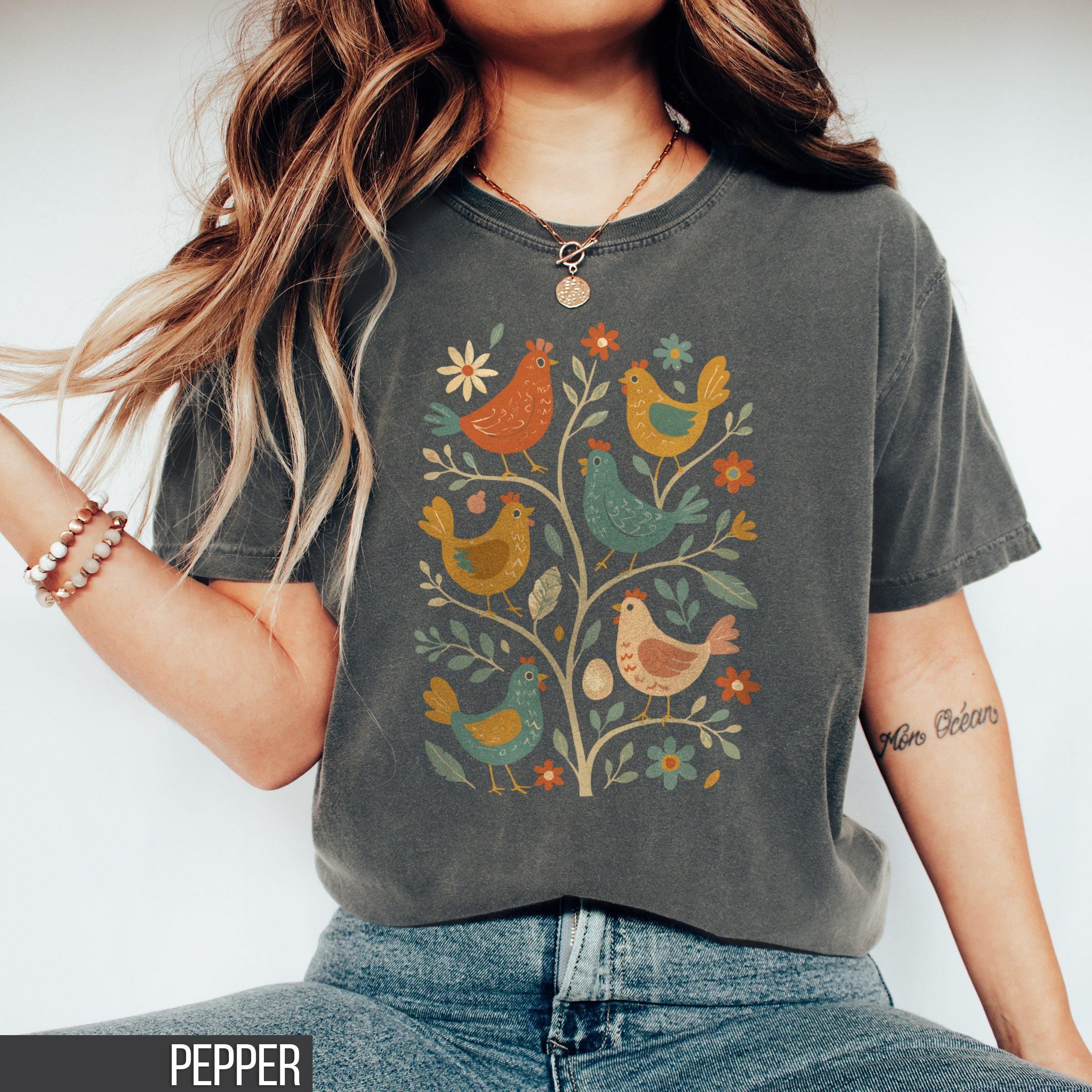 Chicken Shirt Cute Farm Life Tee for Chicken Moms Lovers Chicken Lady Gift Country Living Shirt Farm Girl Apparel Graphic Tee – Everyday Comfort · Trending Graphic Apparel