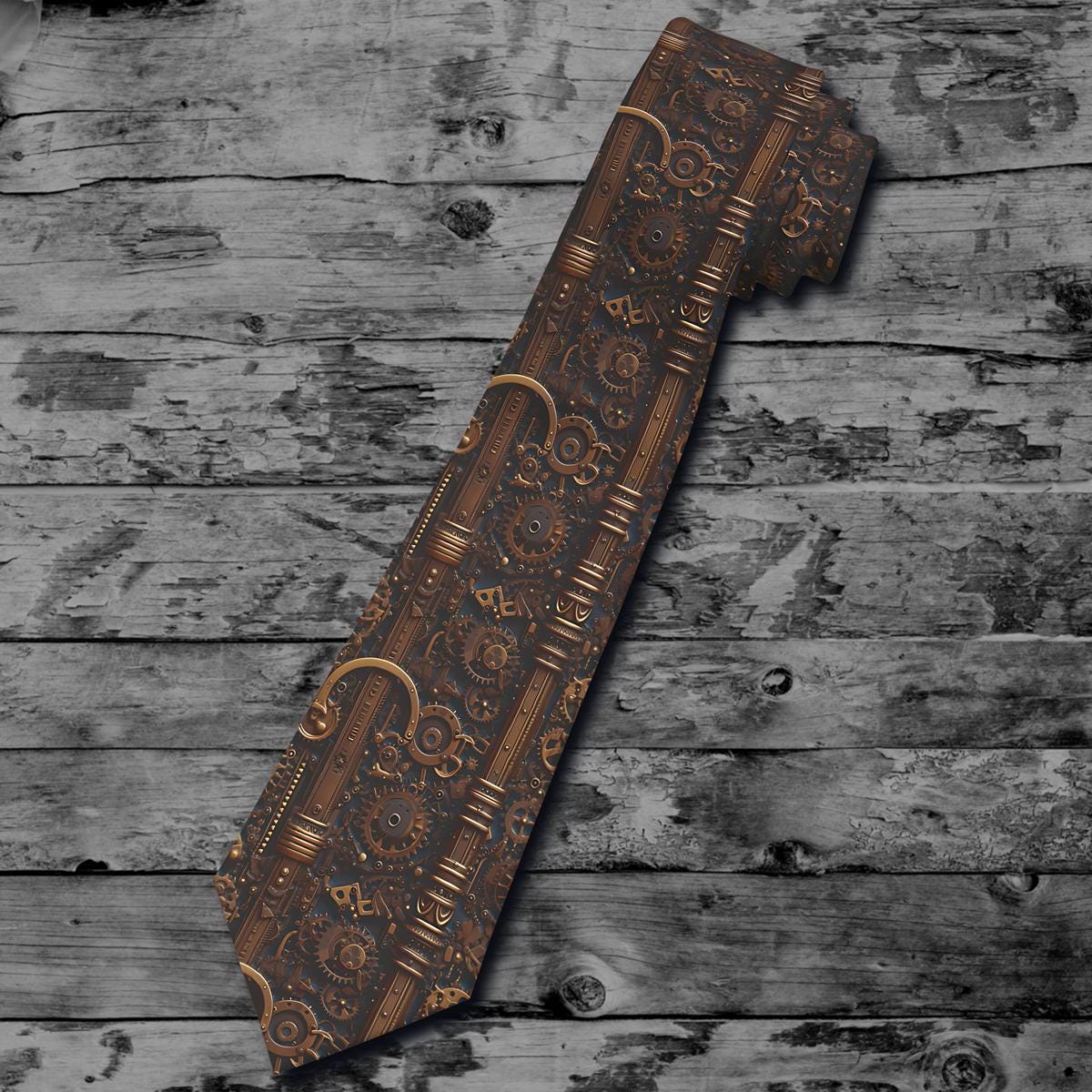 Steampunk Gear Necktie Industrial Vintage Men39s Accessory Graphic Tee – Aesthetic Look · Top Pick For Any Outfit