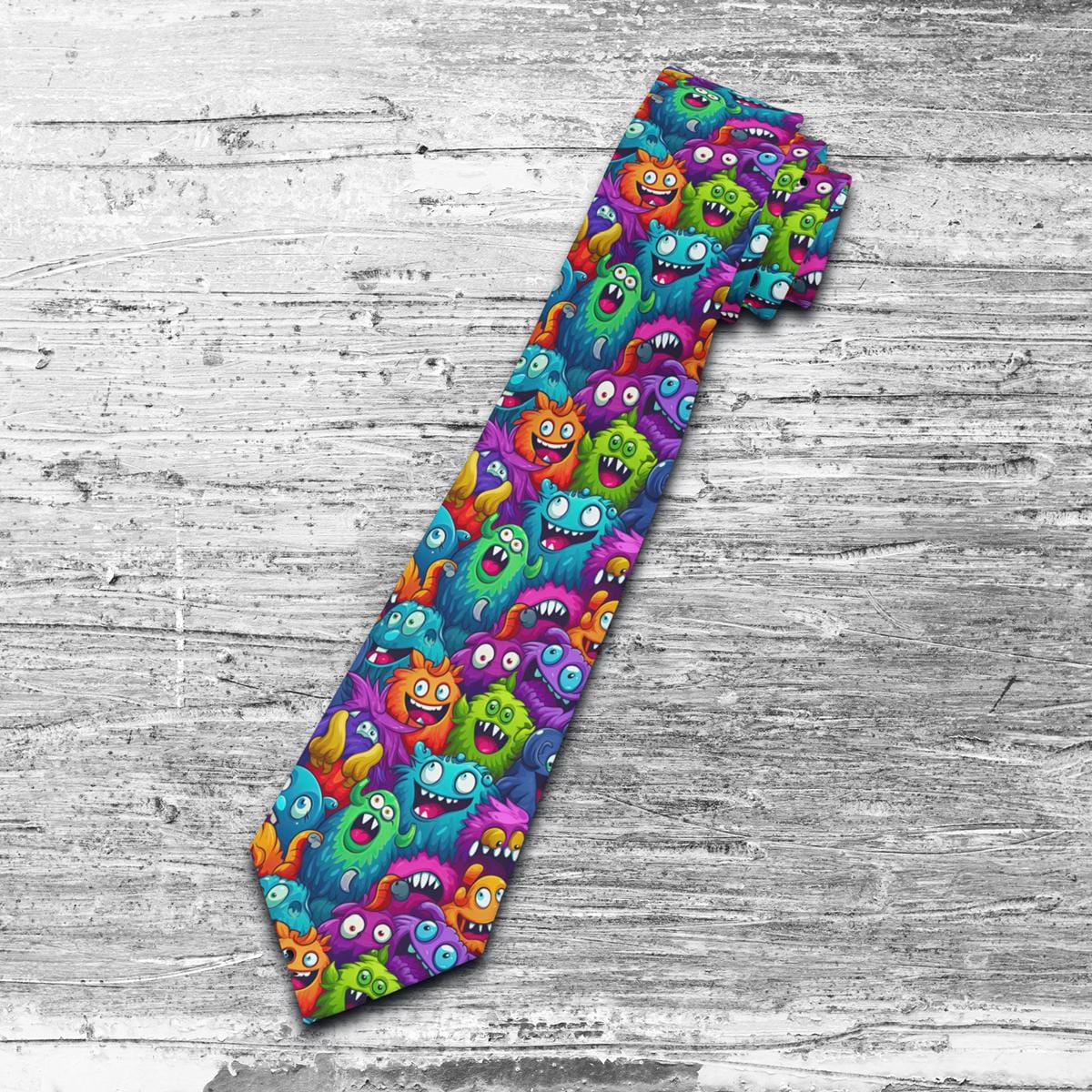 Cartoon Monster Necktie Fun and Whimsical Men39s Accessory Graphic Tee – Easygoing Wear · Great Gift For Fans