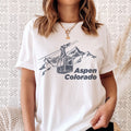 Aspen Graphic Tee Retro Ski Lift Adult Unisex Aspen Colorado T Shirt Personalization Available Graphic Tee – Warm & Stylish · Trending Graphic Apparel