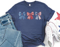 4th of July Bow Shirt Red White Blue Coquette Bows TShirt Perfect for Independence Day 4th July Tee Gift Idea Graphic Tee – Aesthetic Look · Trending Graphic Apparel