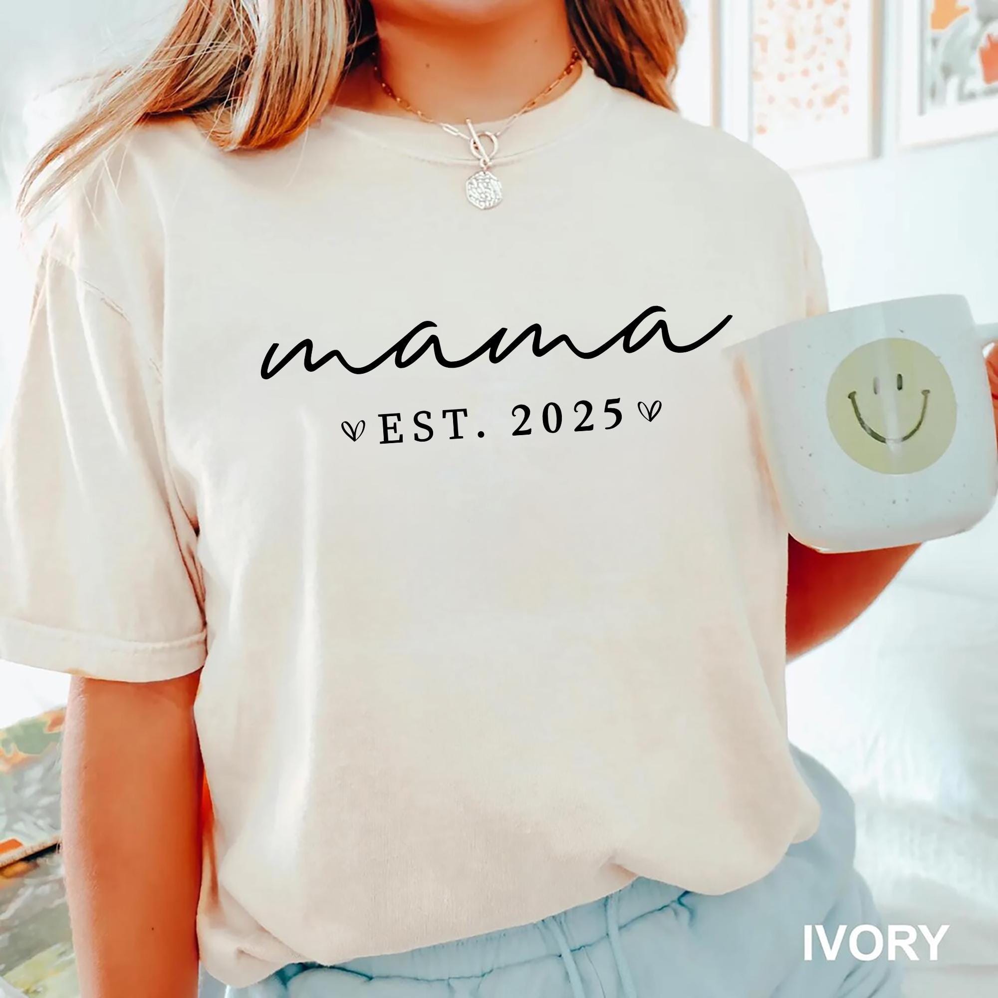 Custom Mama Est Year Shirt Personalized Mom Tee Mothers Day Gift Pregnancy Announcement Shirt Unique Mom Life Gift for Her Graphic Tee – Cozy Vibes · Great Gift For Fans