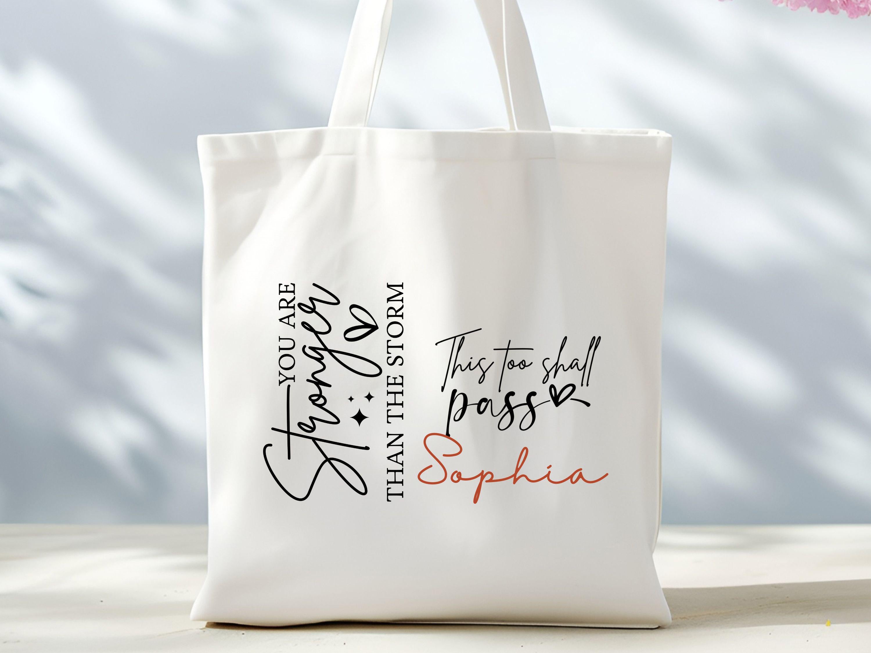 Stronger Than The Storm Tote Bag Feminist Gift Strong Women Bag Inspirational Gift Positive Quote Gift for Women Motivational Gift Tote Bag – Premium Graphic · High-Quality Print