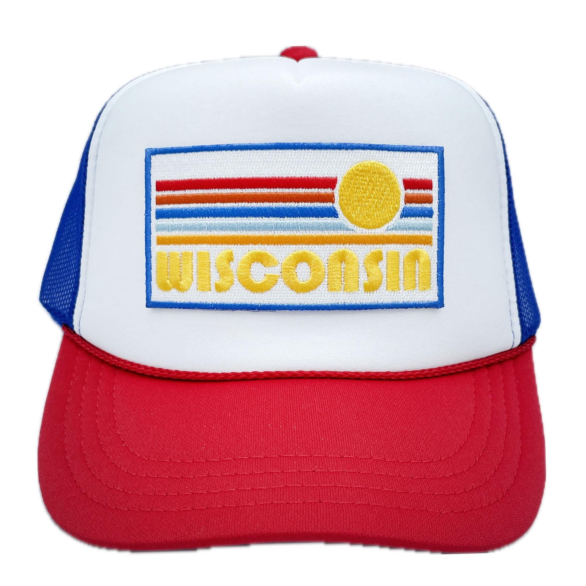 Kids Wisconsin Trucker Hat Ages 212 Retro Sunrise Wisconsin Snapback Youth Hat Kid39s Hat Graphic Tee – Everyday Comfort · Perfect For Daily Wear