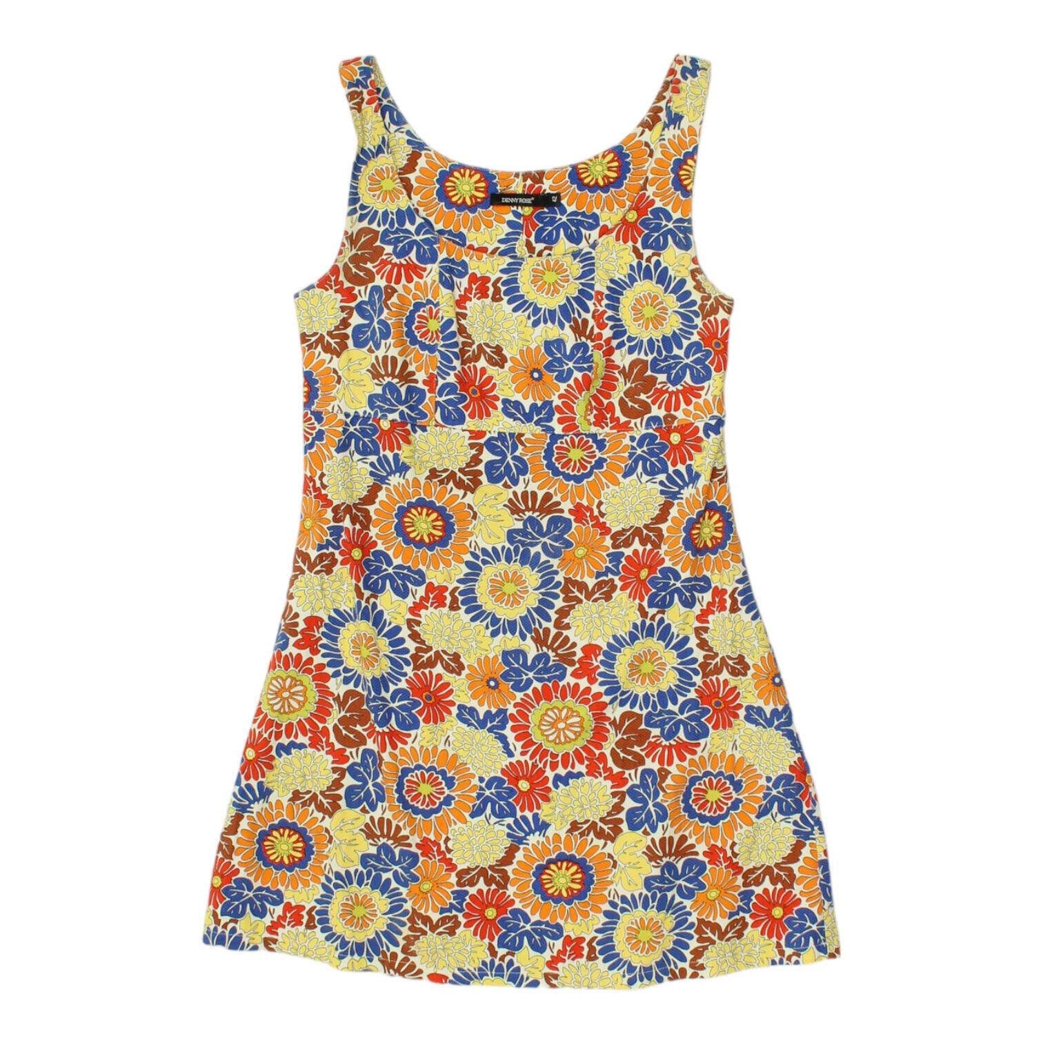 Denny Rose Strap Dress Vintage Womens Colourful Sleeveless Designer Hippy Boho Graphic Tee – Cozy Vibes · Perfect For Daily Wear