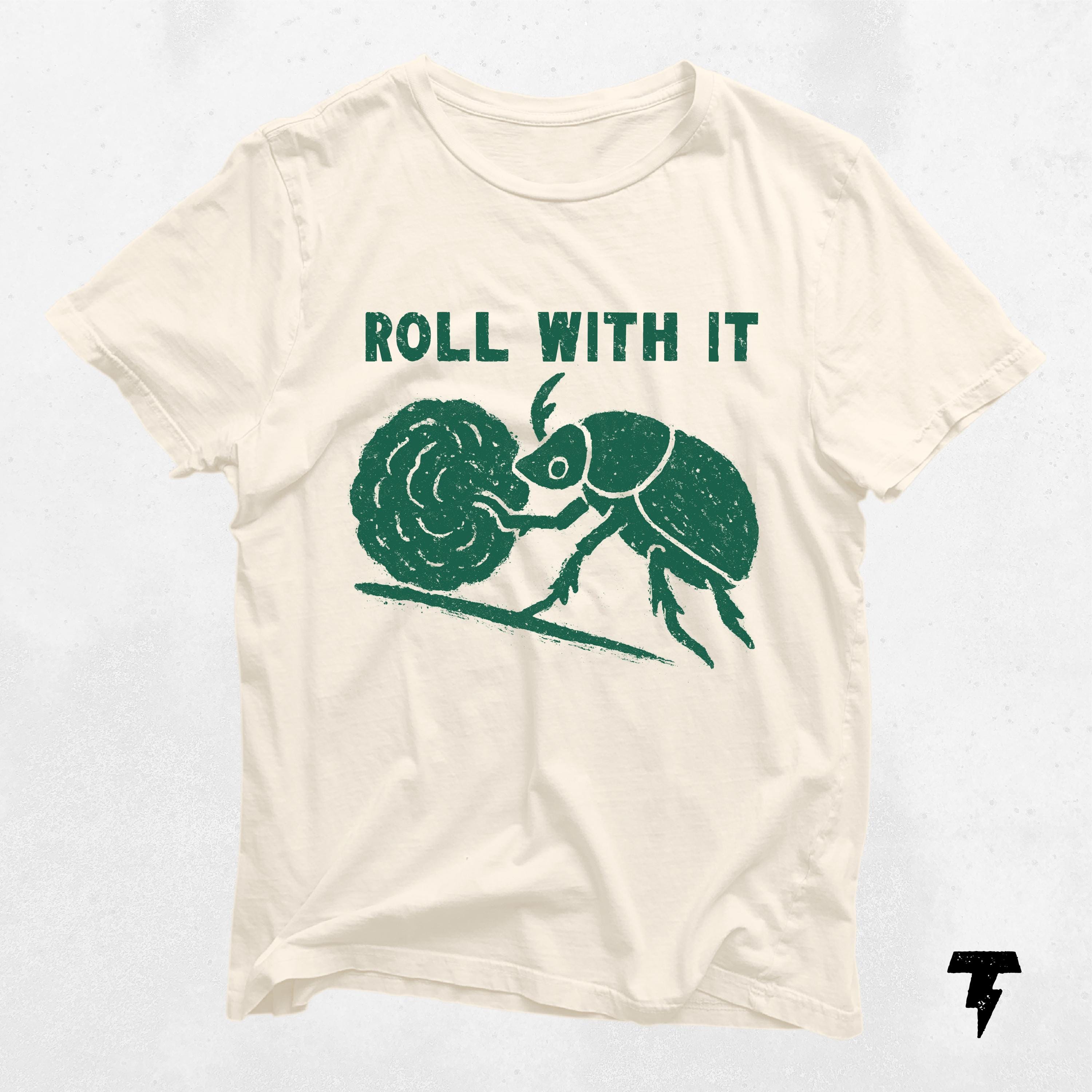 Roll With It Funny Dung Beetle Shirt Dad Joke Tee Cute Mom Life Shirt Entomologist Tee Funny Gift for Parents Family Graphic Tee – Fan Favorite · High-Quality Print
