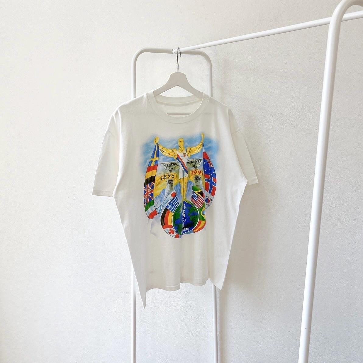 Vintage 90s Atlanta 1996 Olympic vintage white t shirt L Graphic Tee – Premium Graphic · Top Pick For Any Outfit