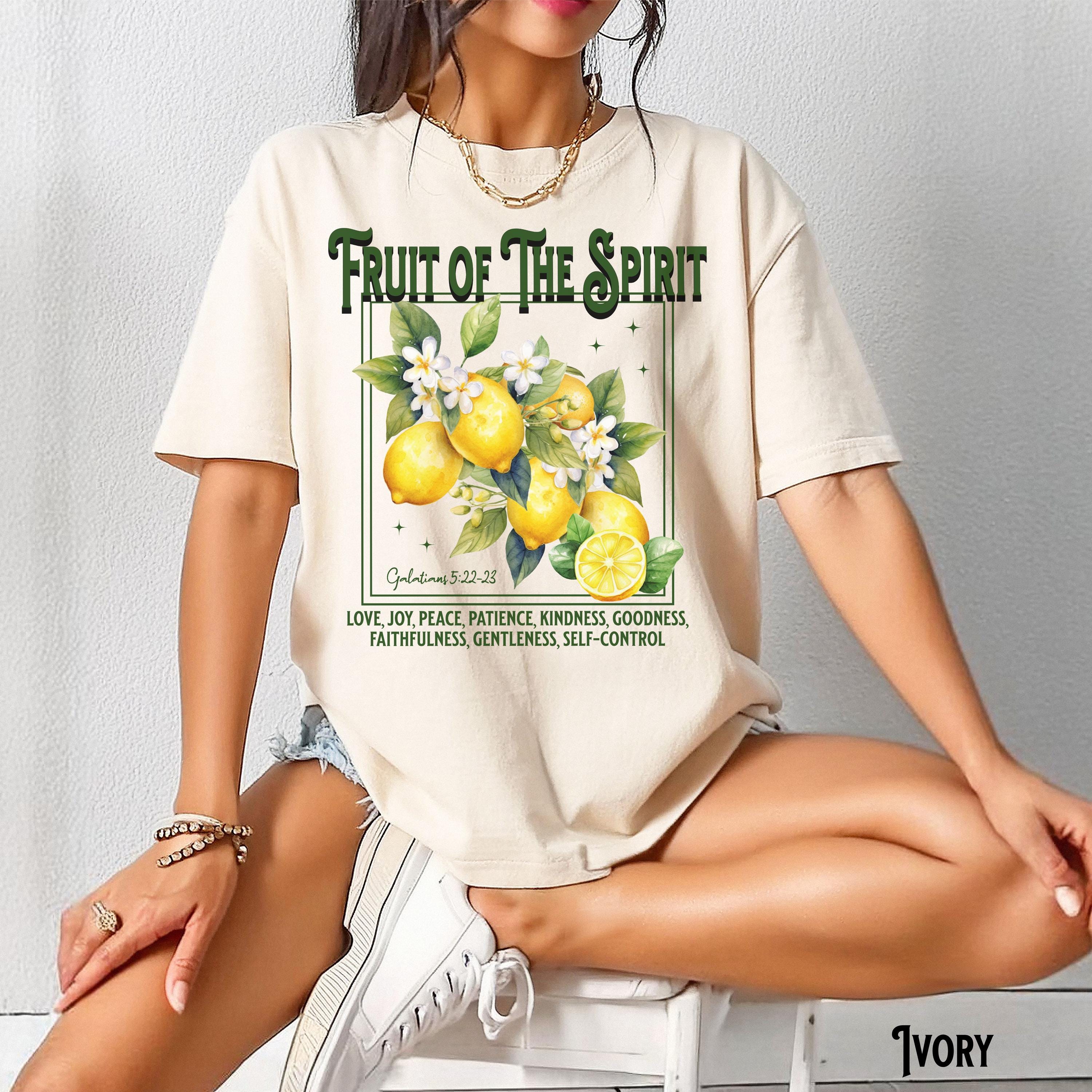 Christian Shirt Fruit of The Spirit Vintage Lemons Tee Aesthetic Fruit Bible Verse Botanical Flowers Scripture Gift Graphic Tee – Easygoing Wear · Great Gift For Fans